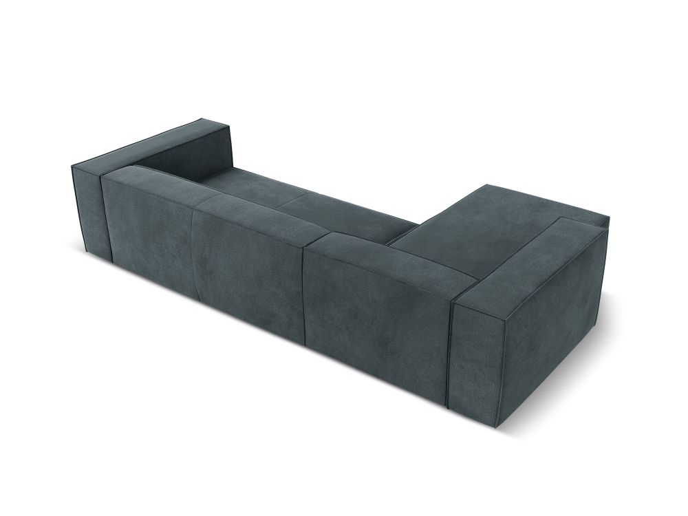 Cosmopolitan Design Ecksofa Turin 5-Sitzer Strukturierter Stoff Rosario Blaugrau Links