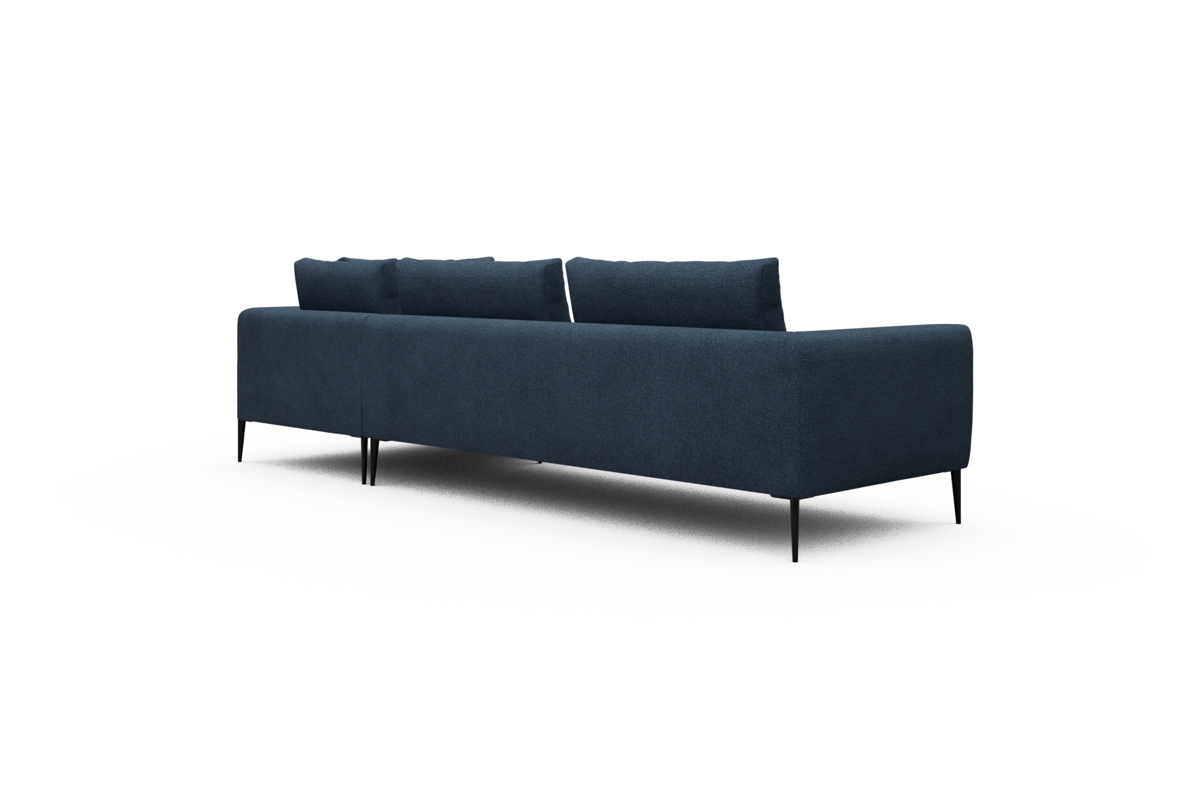 Ecksofa Paul Relax-Ecke links mit 3-Sitzer Boucle-Blue