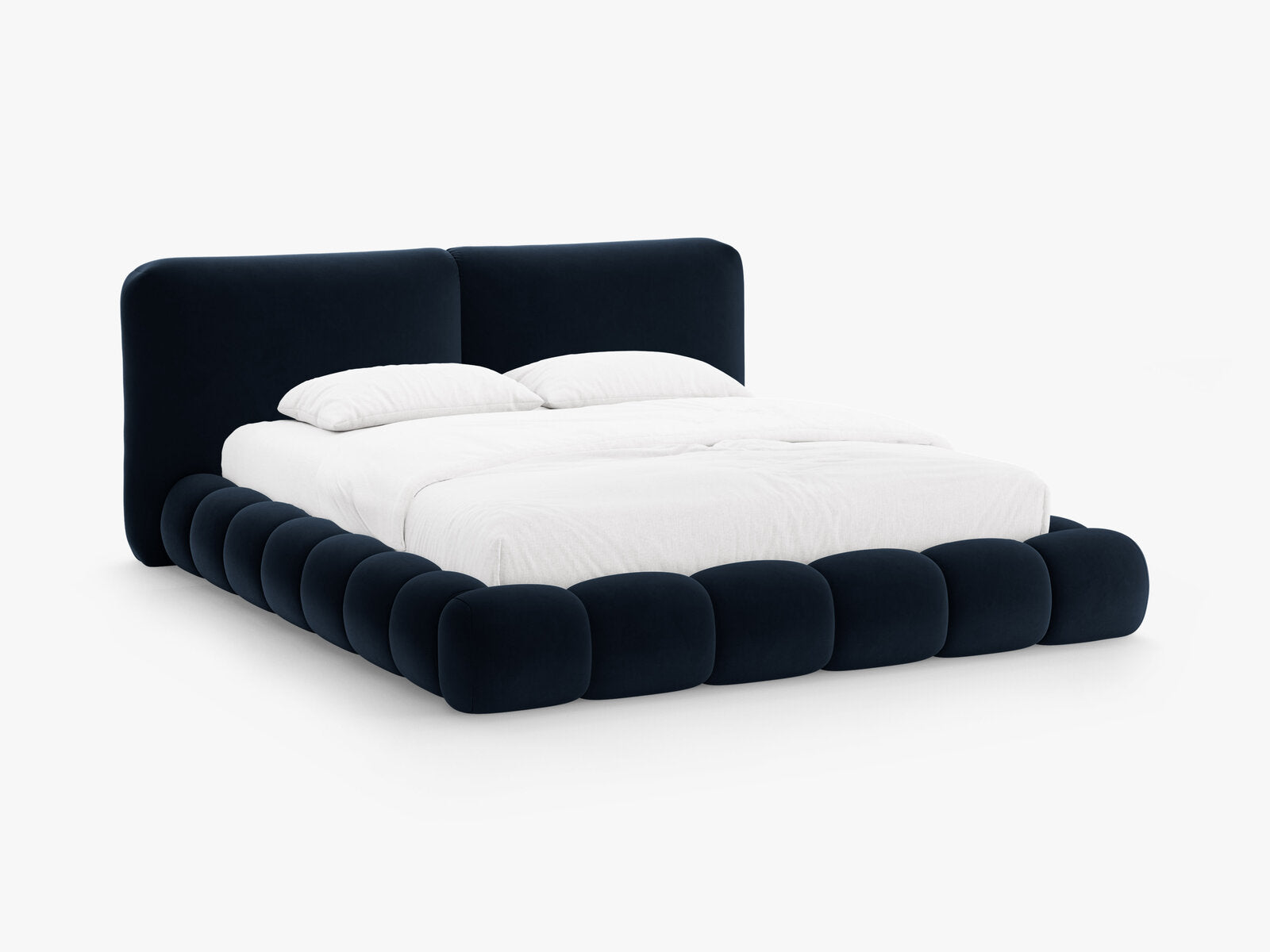 Micadoni Stauraumbett mit Kopfteil Solange Samt Magic Velvet Königsblau 140x200