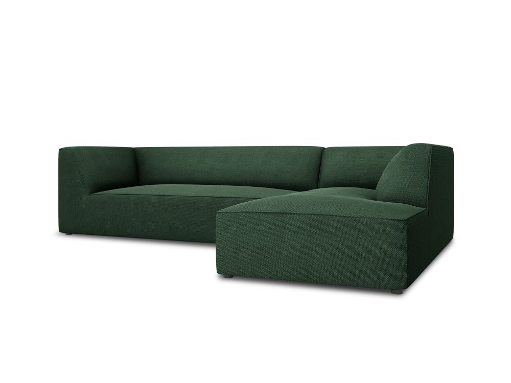 Cosmopolitan Design Ecksofa Siena 4-Sitzer Strukturierter Stoff Ottawa Grün Rechts