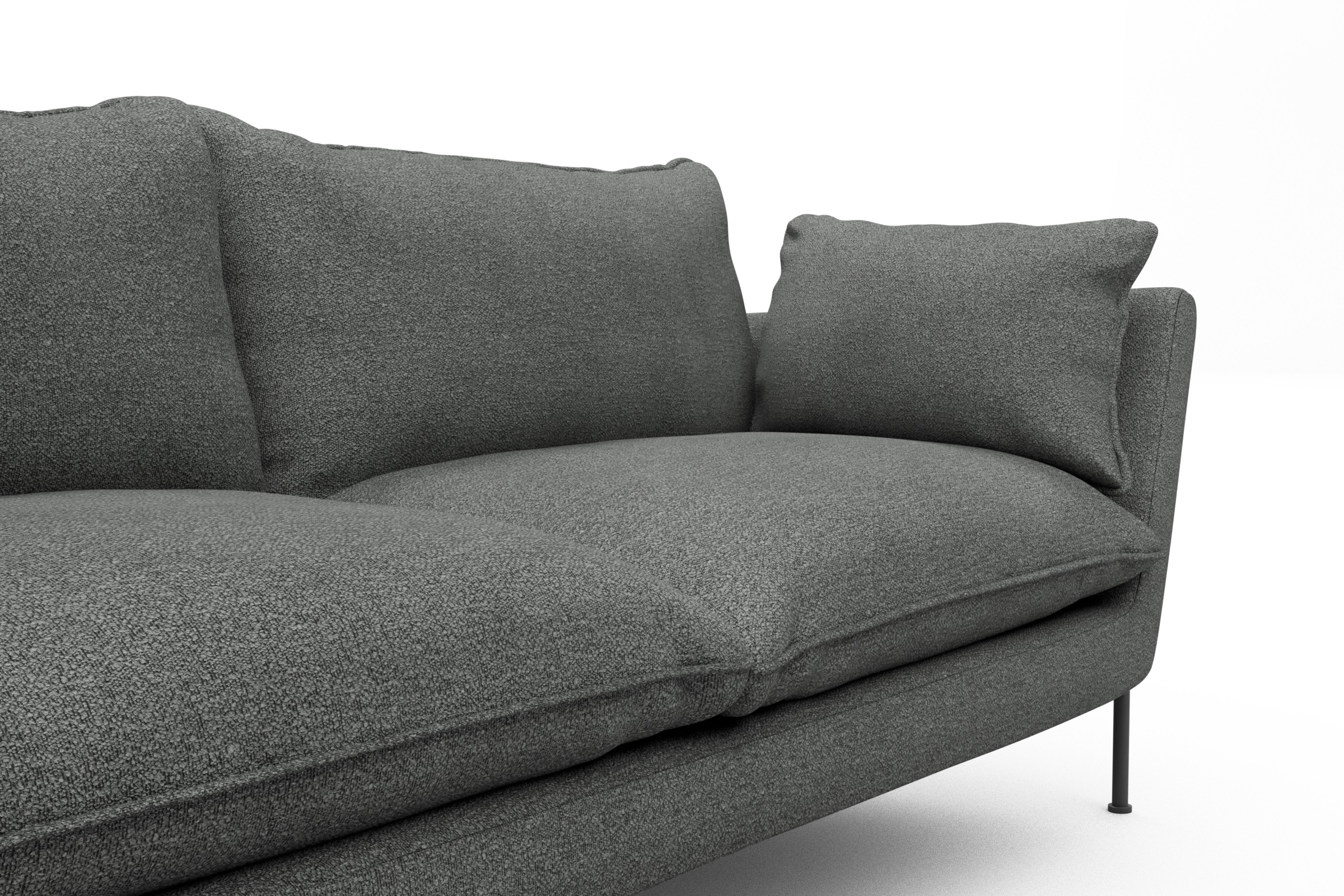 Sofa Anton PREMIUM 3-Sitzer Boucle-Ash-Grey
