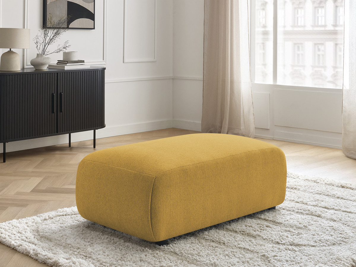 Bobochic Jana Pouf 63 × 114 cm Melange-Stoff Gelb
