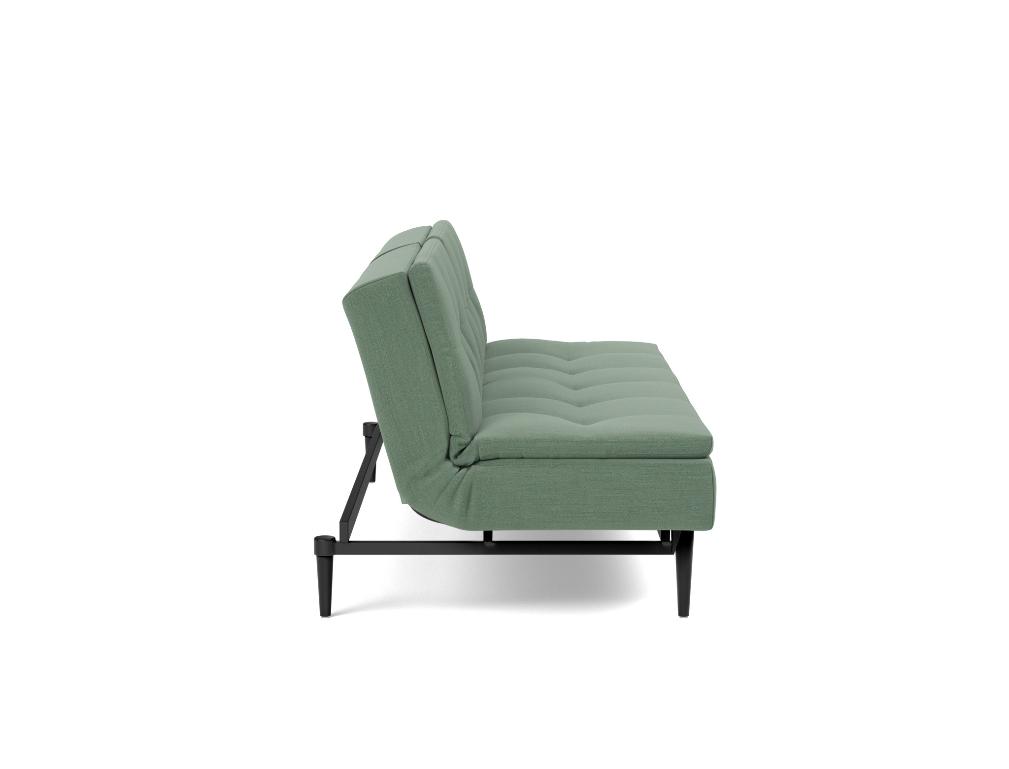 Schlafsofa Dublexo Flachgewebe Elegance 518-Green Beine Styletto Eiche schwarz