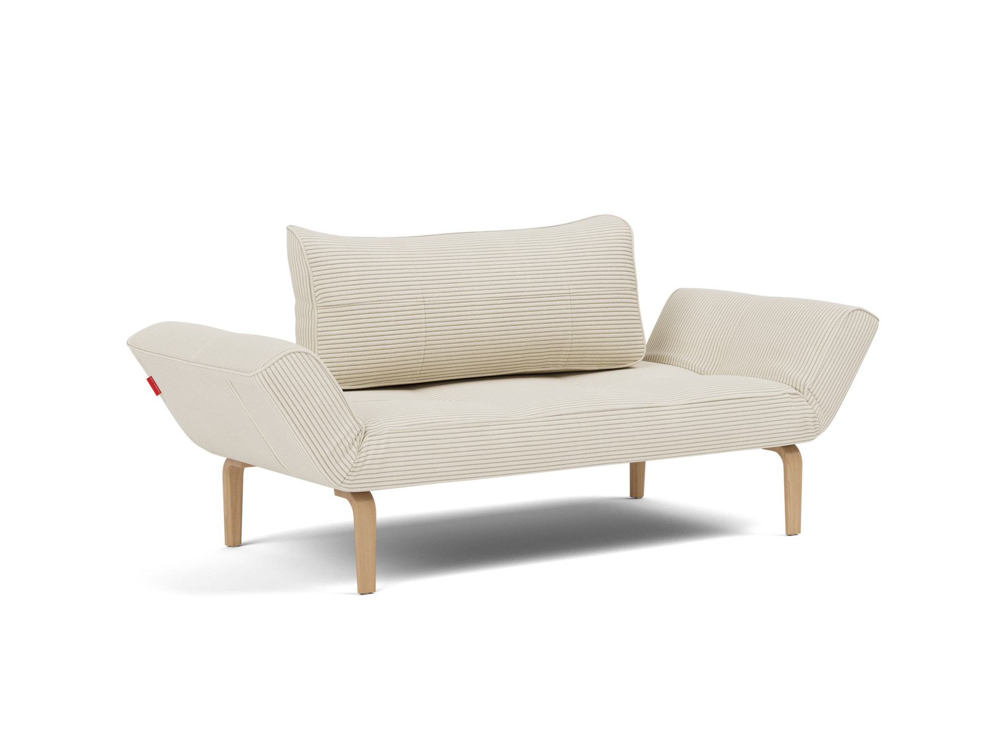 Tagesbett Zeal Kord Corduroy 594-Ivory Beine Bow Eiche