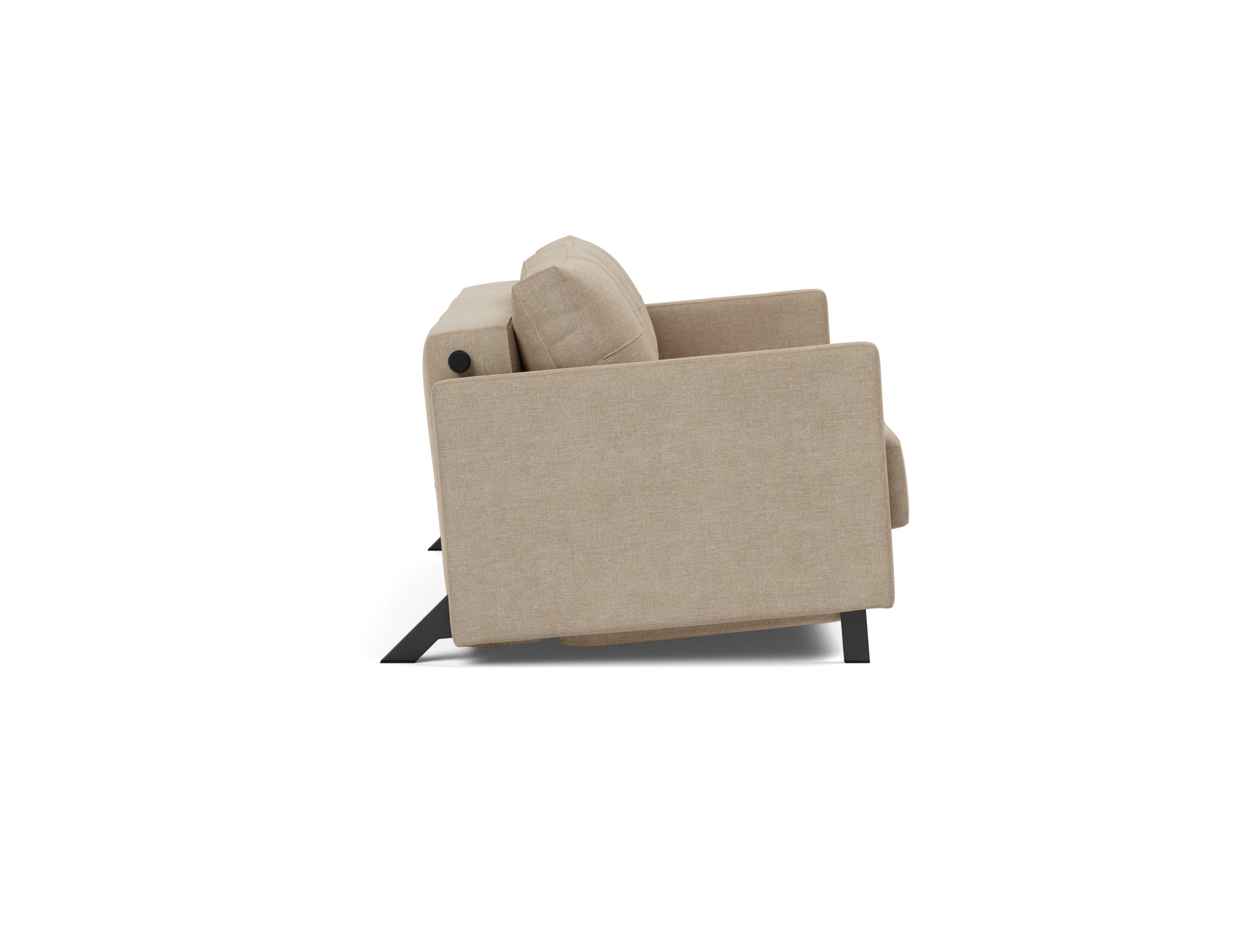 Schlafsofa Cubed mit Armlehnen 140 Flachgewebe Phobos 587-Mocha