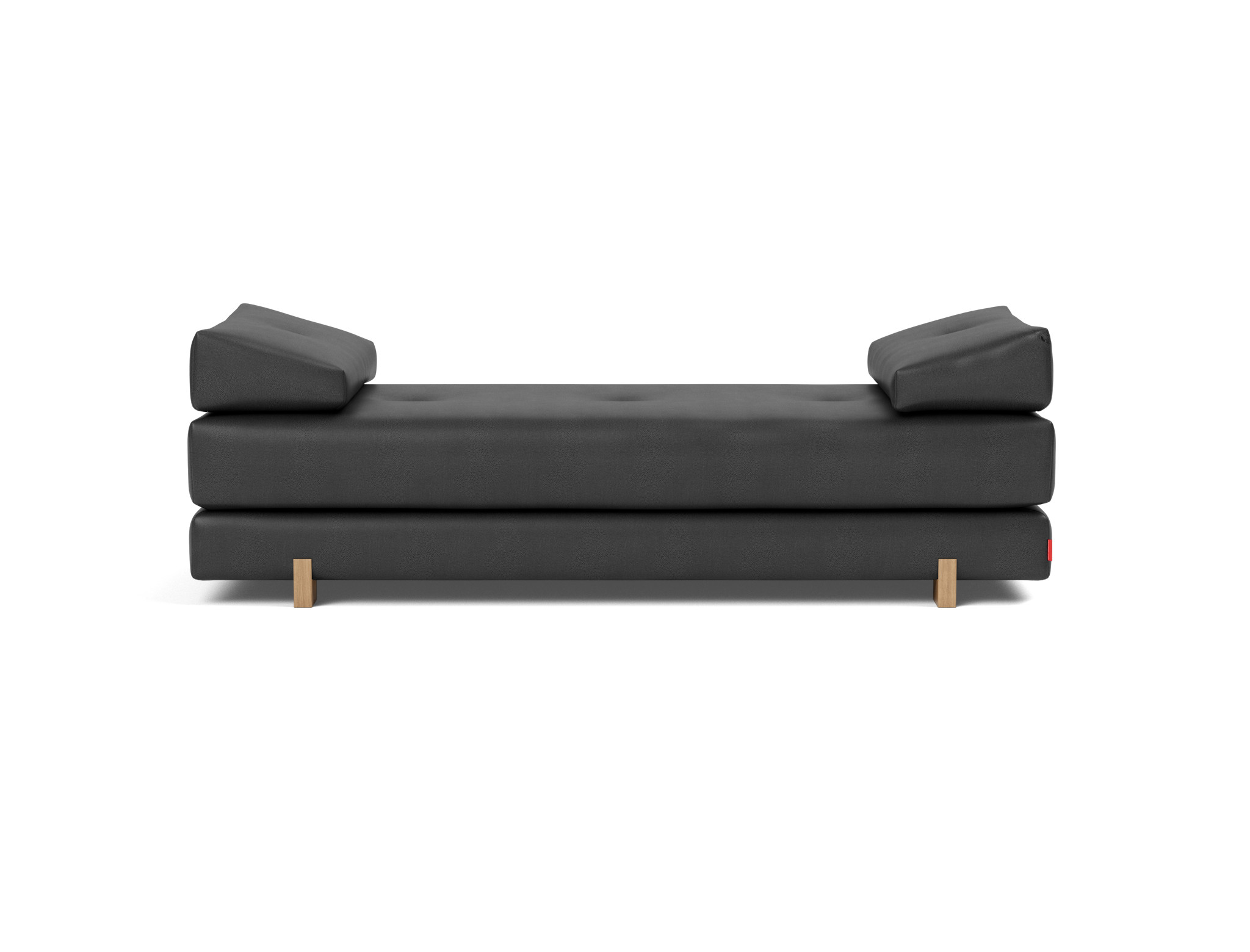 Tagesbett Sigmund Lederoptik Faunal 550-Black Beine Drip Eiche
