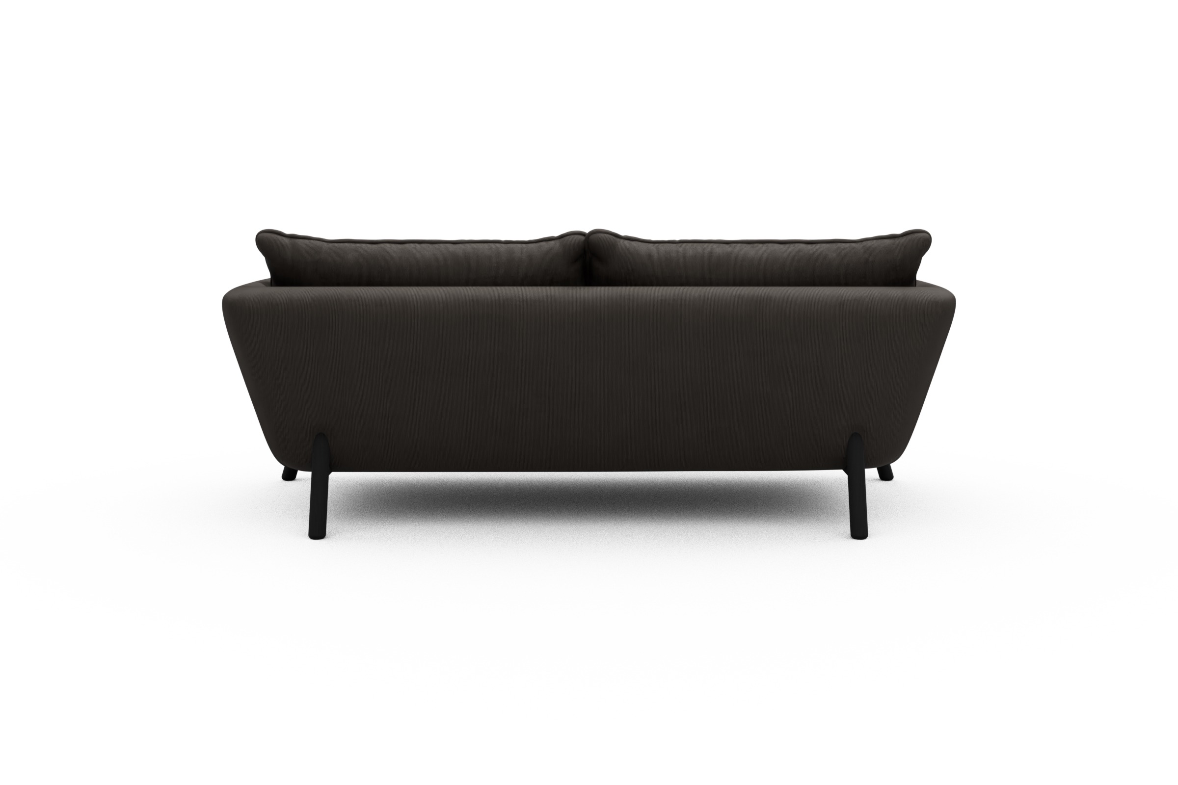 Sofa Emil PREMIUM 2-Sitzer Beinfarbe Eiche Schwarz Cordufine-Taupe
