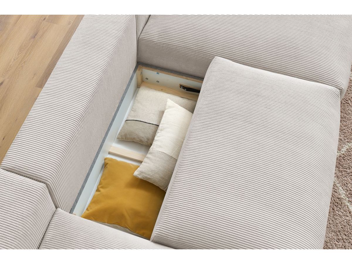 Bobochic Voltaire Wohnlandschaft 420 × 165 cm Cordsamt Beige