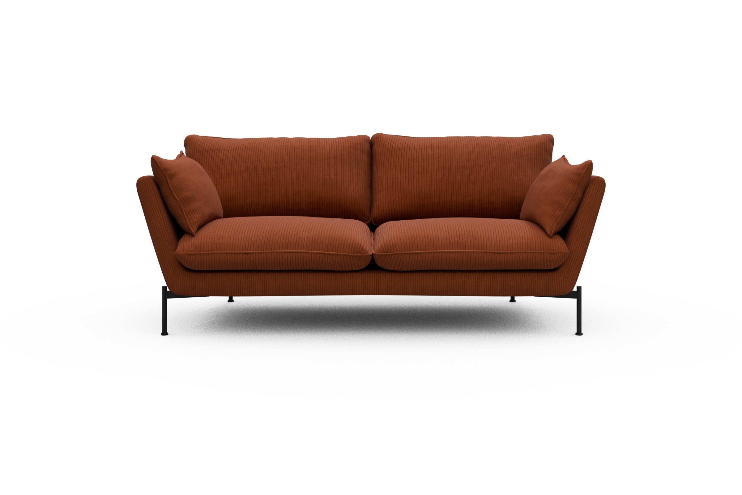 Skandi Home Sofa Anton 2-Sitzer Corduroy-Burnt-Orange moebelfaktor
