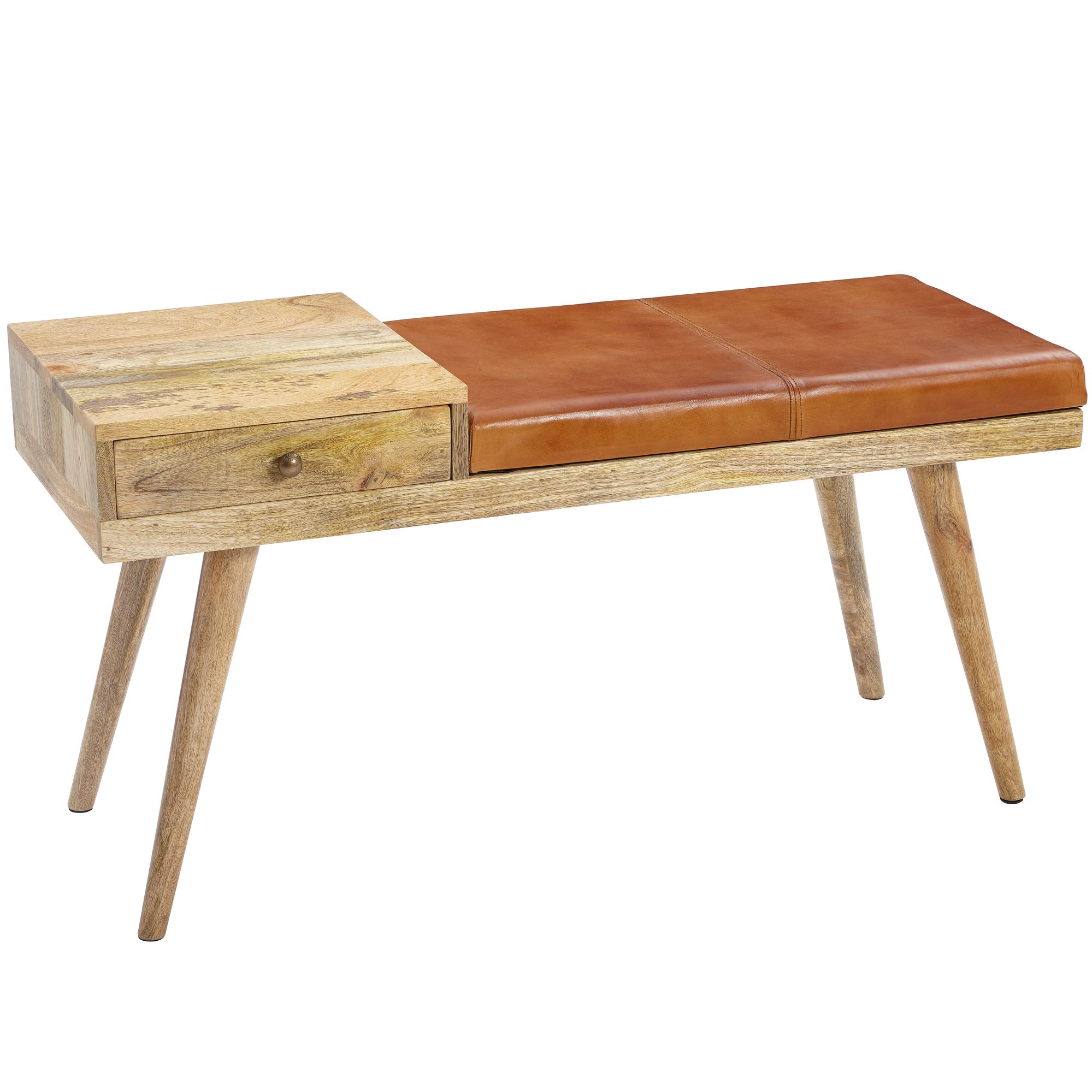 Sitzbank Blonduos Mango Massivholz Braun 100 × 38 × 52 cm