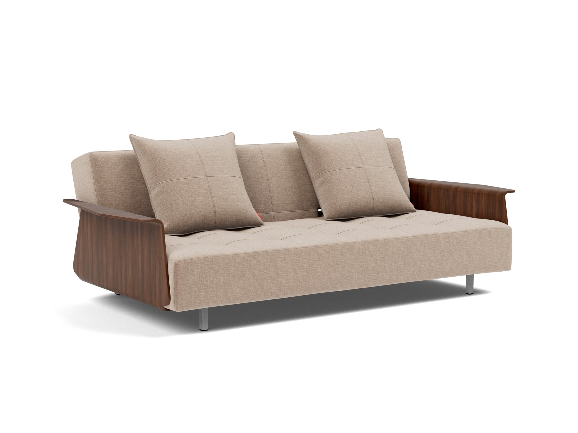 Schlafsofa Long Horn D.E.L. mit Armlehnen Chenille Esina 417-Mocha