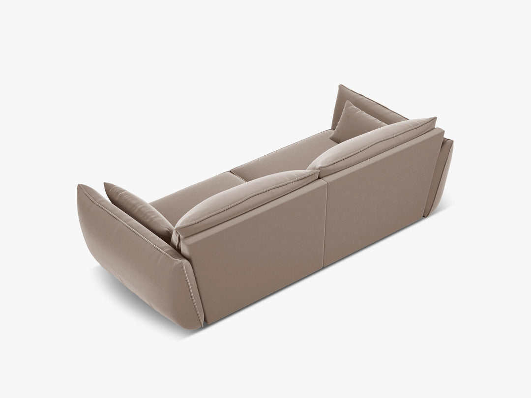 Micadoni Sofa Kaelle 3-Sitzer Samt Cappuccino