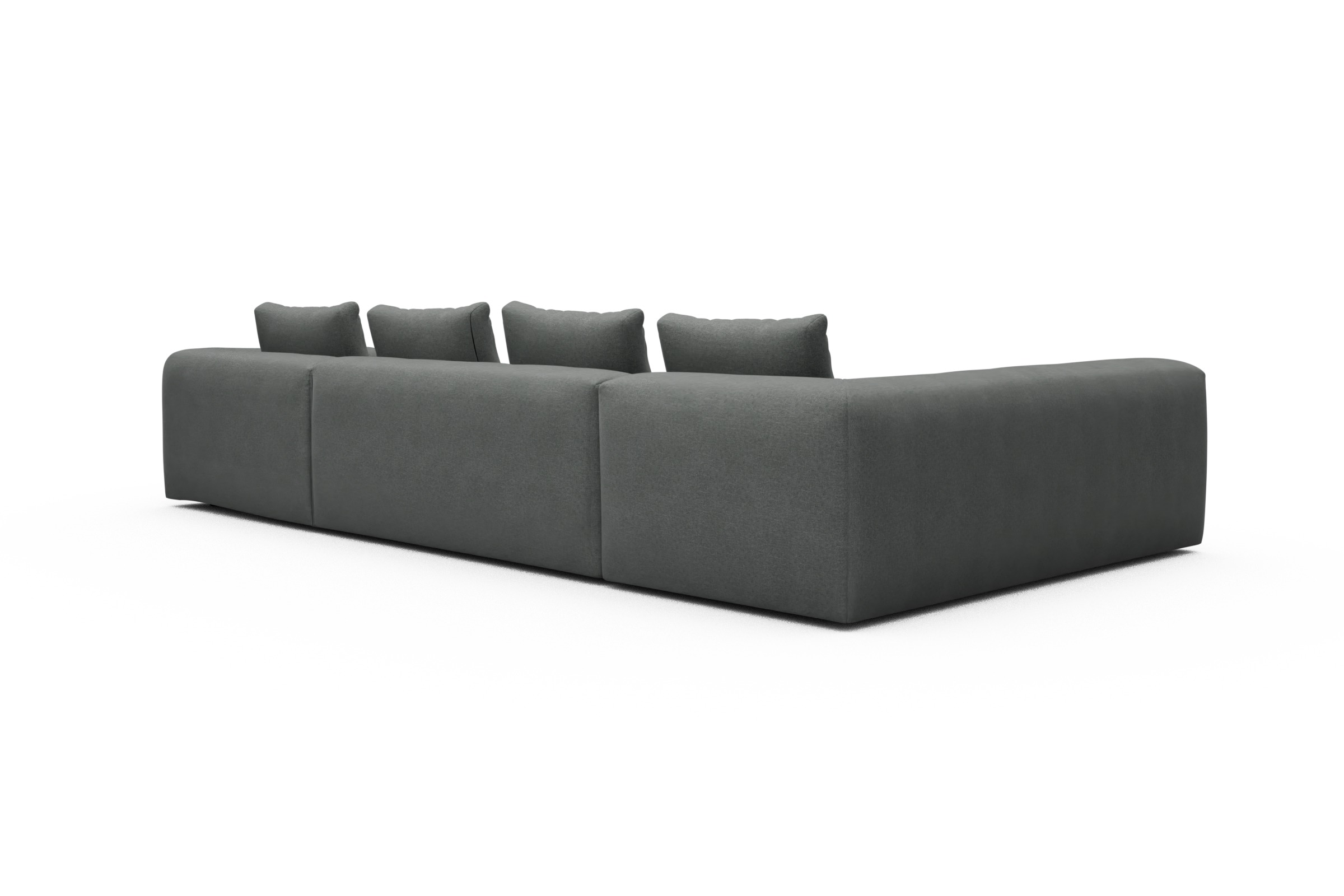 Wohnlandschaft Fred Chaiselongue rechts mit 2-Sitzer und lange Armlehne links Satya-Steel