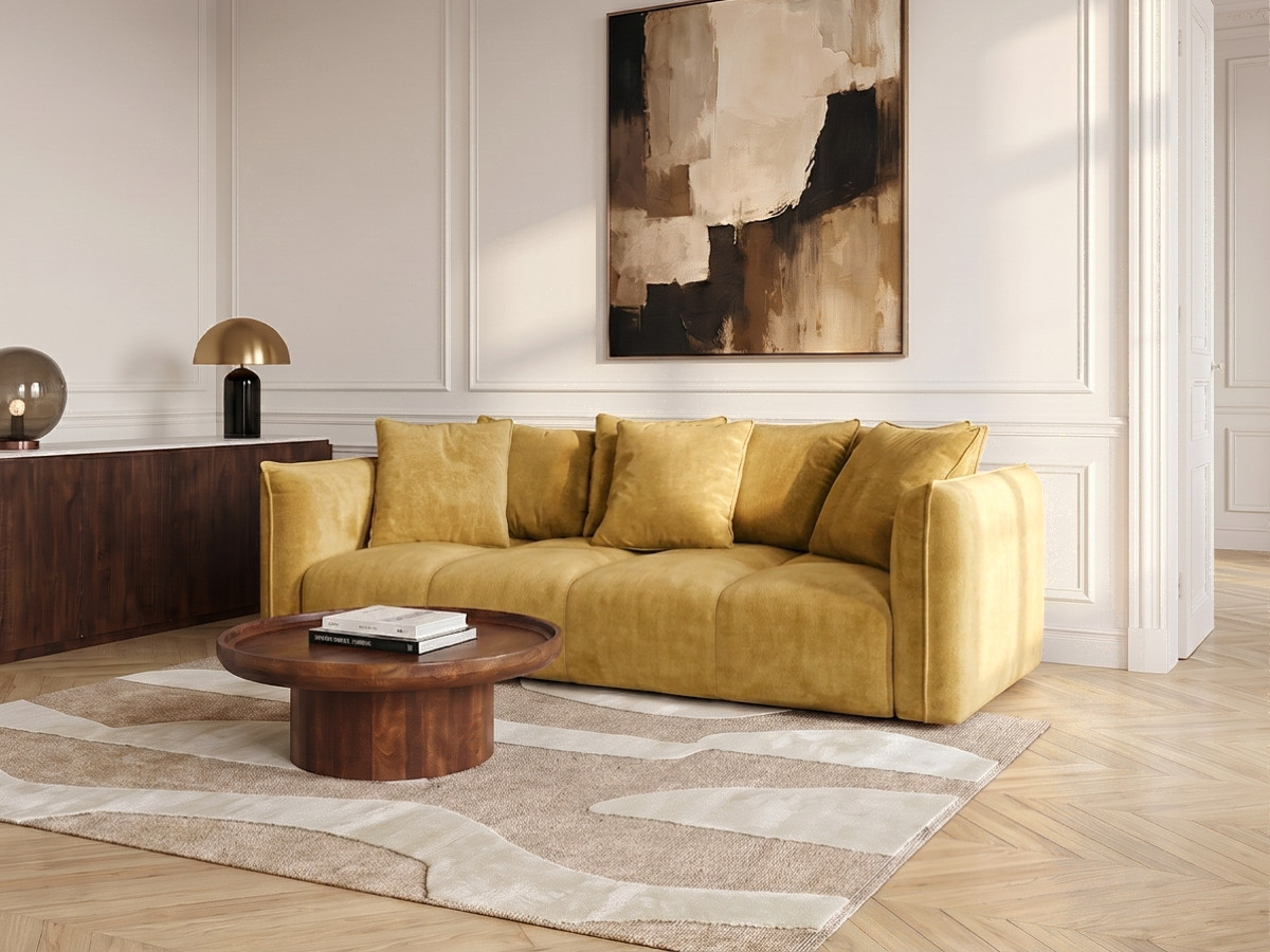 Bobochic Harlem Sofa 3-Sitzer Stoff Gelb