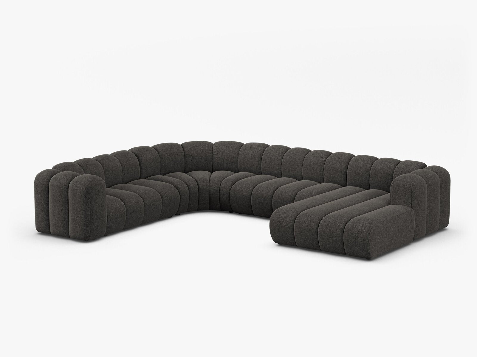 Micadoni Modulares Panorama Ecksofa Lupine 6-Sitzer Links Chenille Eden Dunkelgrau