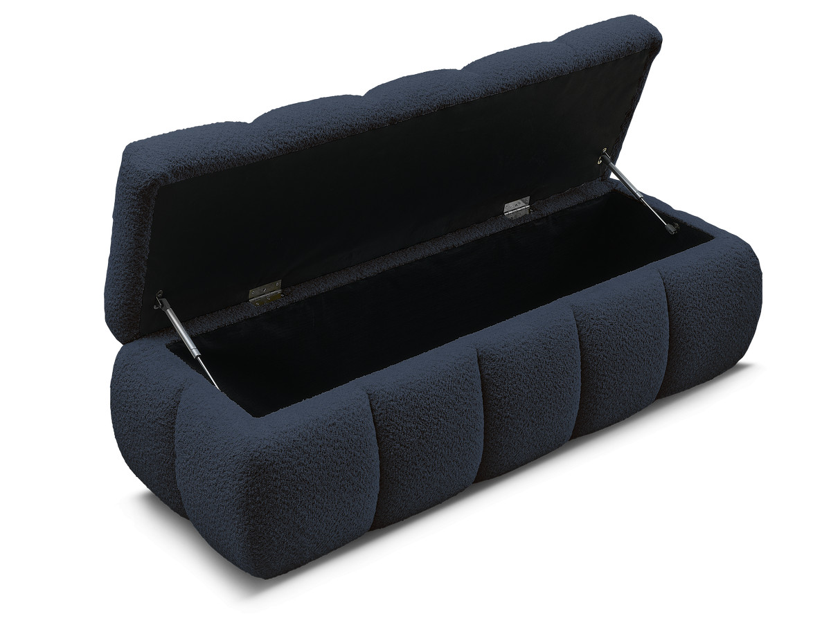 Bobochic Denali Bettbank 146 × 56 cm Bouclé-Stoff Dunkelblau