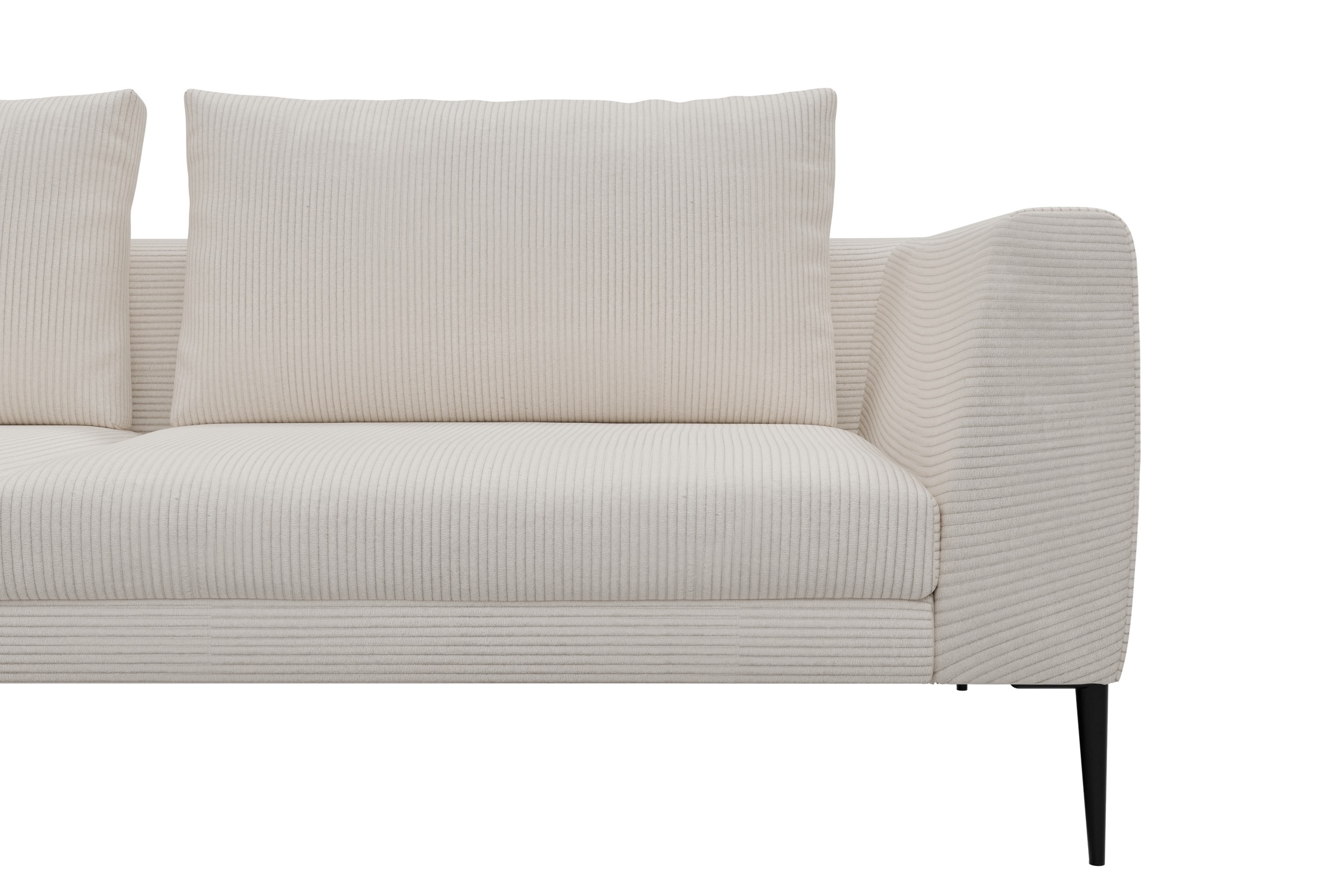 Ecksofa Paul Relax-Ecke links mit 2-Sitzer Corduroy-Ivory
