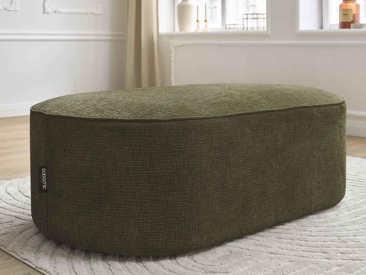 Bobochic Rousseau Pouf Strukturstoff Grün