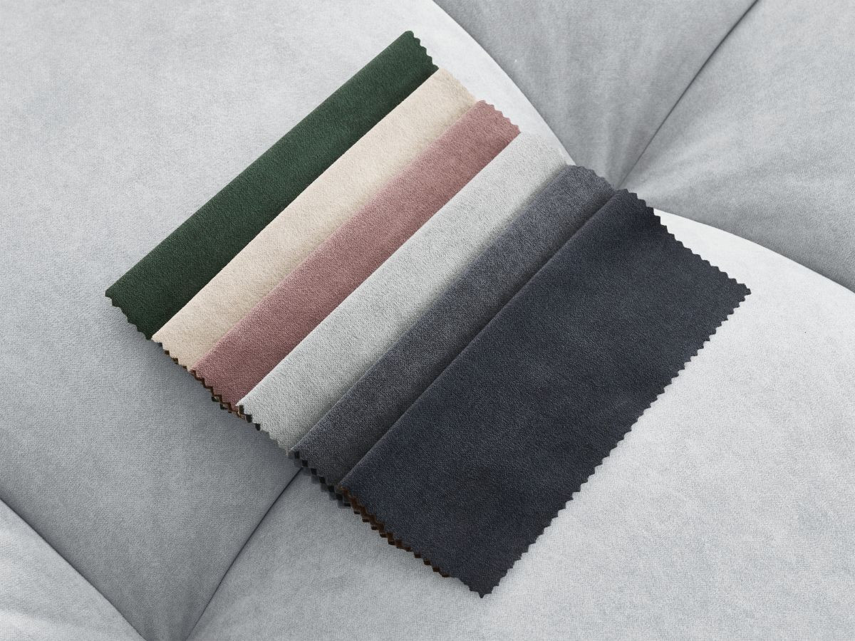 Bobochic Mont-blanc Sofa 4-Sitzer Samt Hellgrau Armlehne links