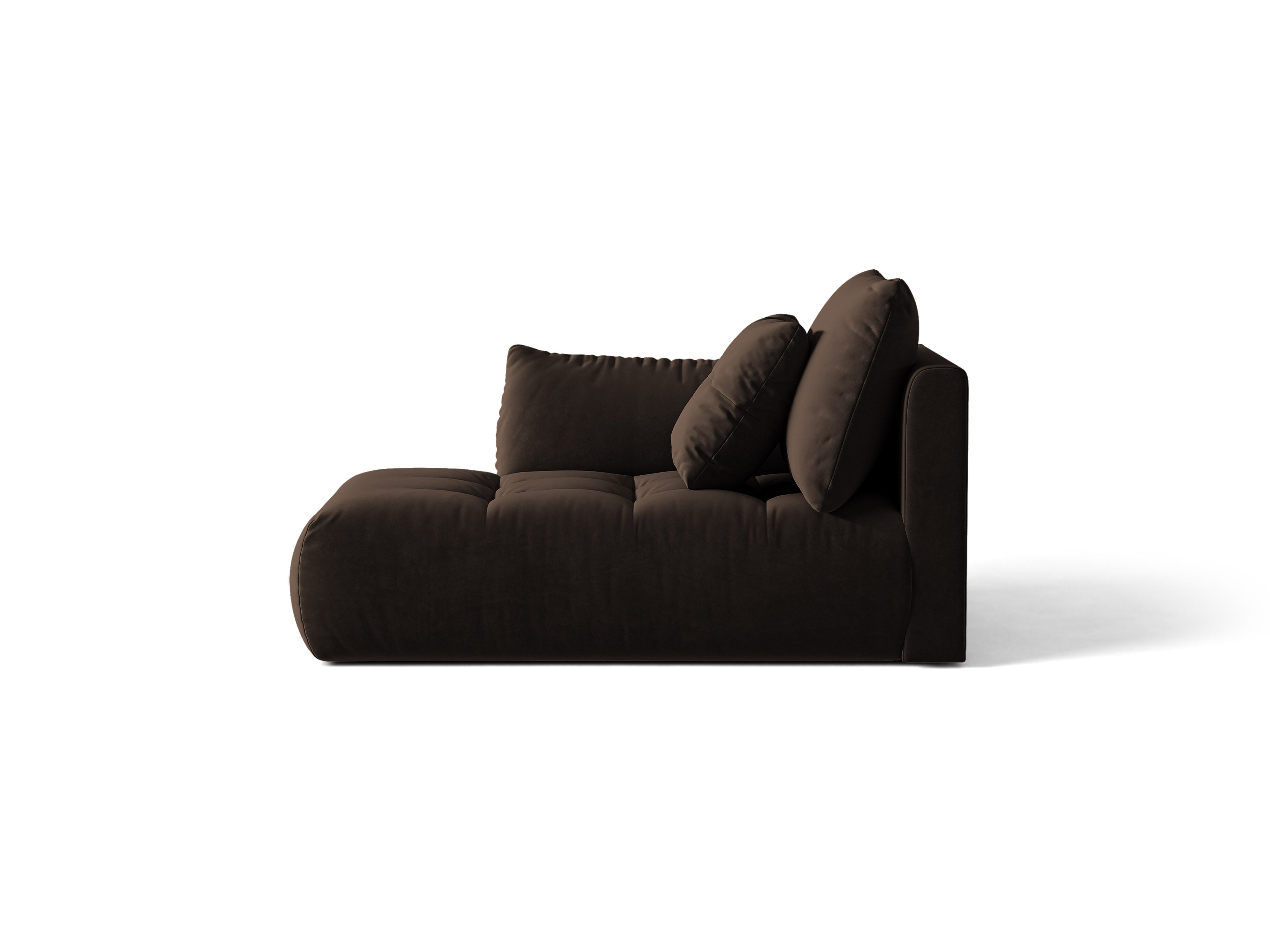 Micadoni Bloom Chaiselongue Links Samt Bluvel Dunkelbraun