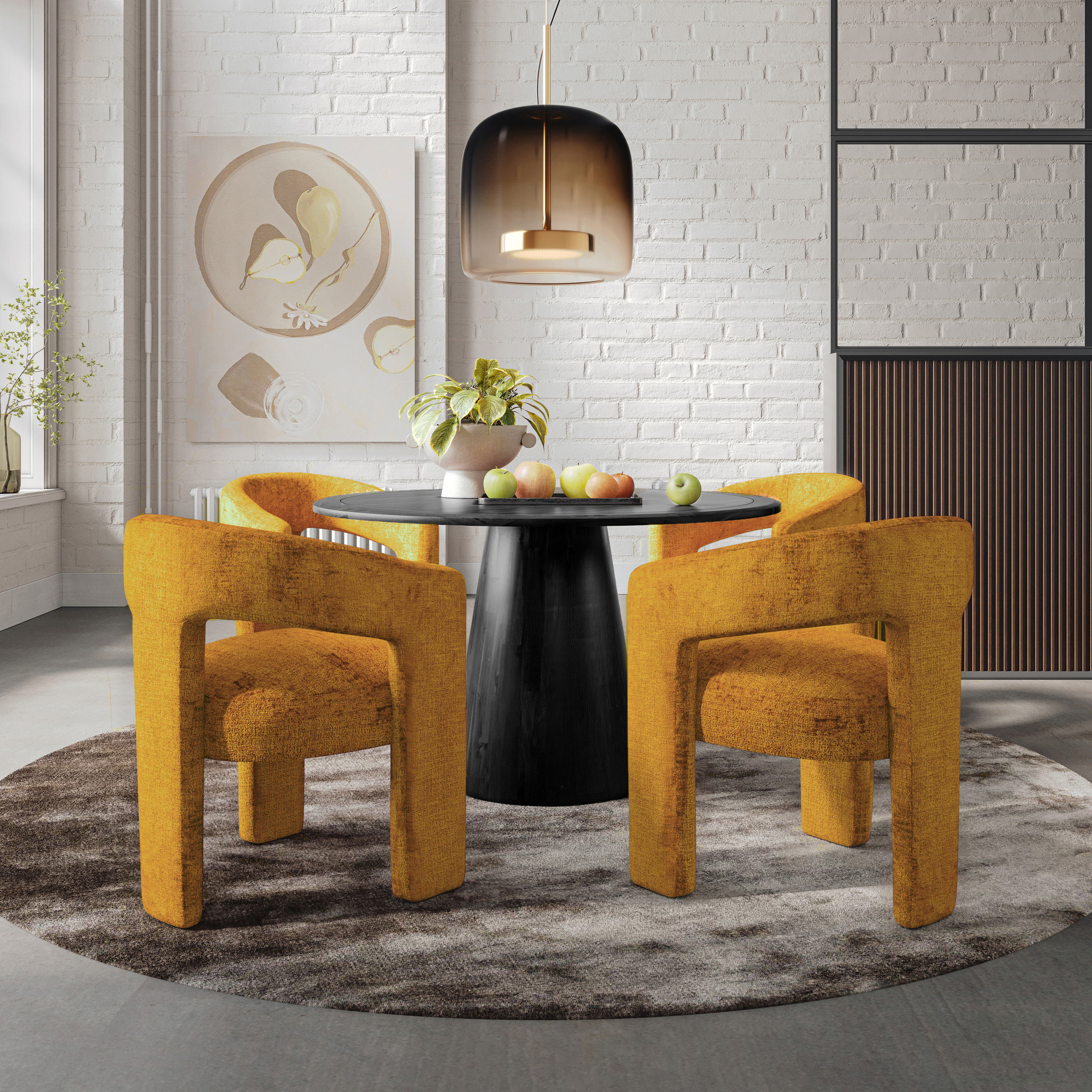 Livin Hill Polsterstuhl Leith 62 × 58 × 75 cm Orange-Gold
