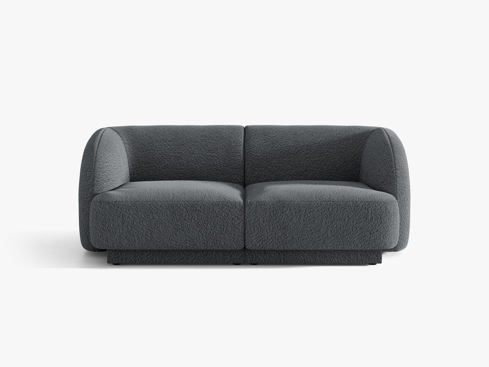 Micadoni Sofa Miley 2-Sitzer Boucle Baloo Dunkelgrau