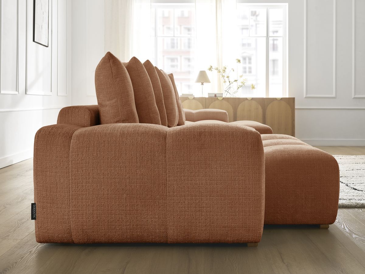 Bobochic Anakin Wohnlandschaft, 10 Kissen Strukturstoff Orange