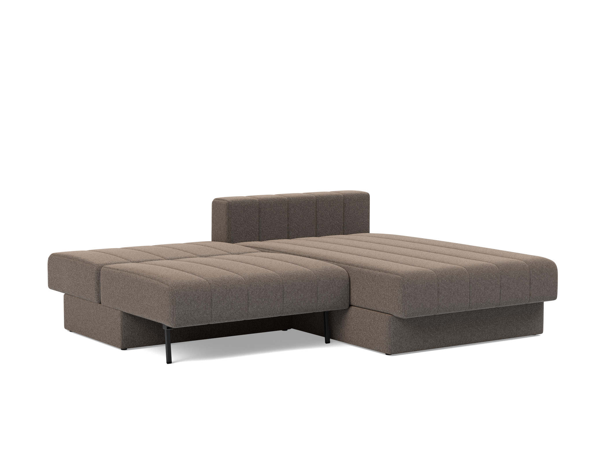 Schlafsofa Akello mit Chaiselongue Boucle Skandi 530-Taupe
