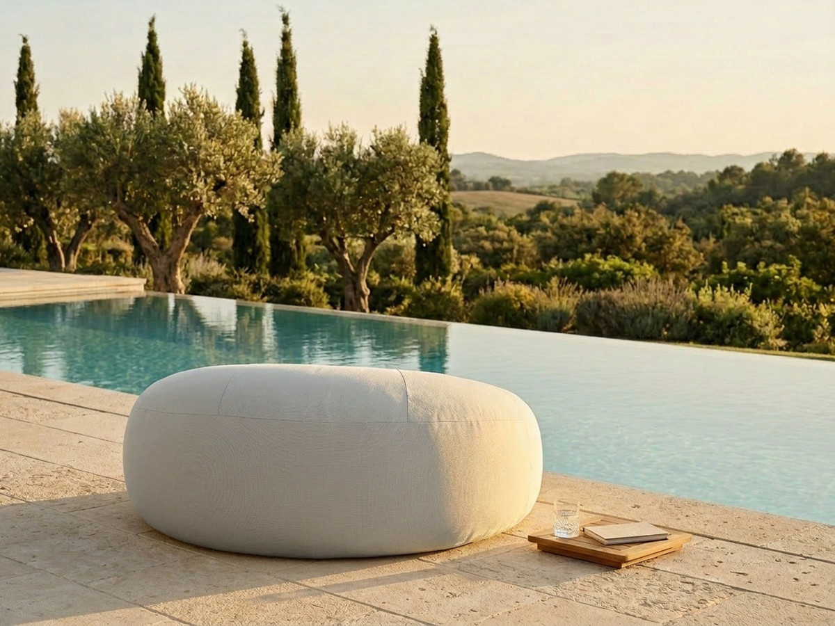Bobochic Eloane Pouf Stoff Hellgrau, 150 cm