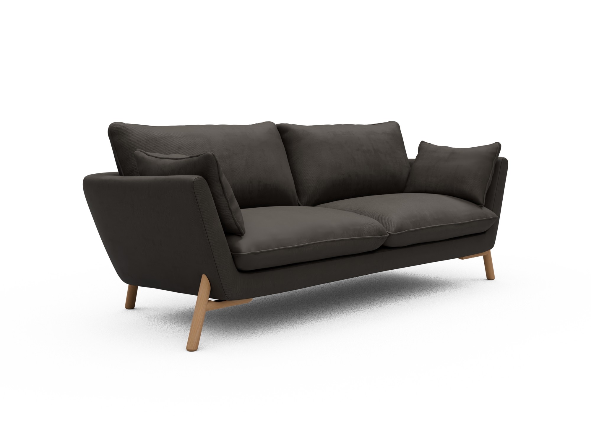 Skandi Home Sofa Emil 3-Sitzer Beinfarbe Eiche Natur Cordufine-Taupe moebelfaktor
