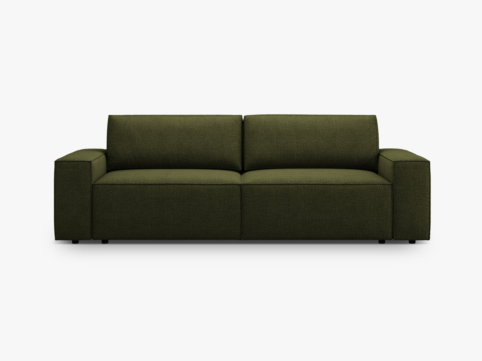 Micadoni Schlafsofa Jodie 3-Sitzer Boucle Dunkel-Olivgrün