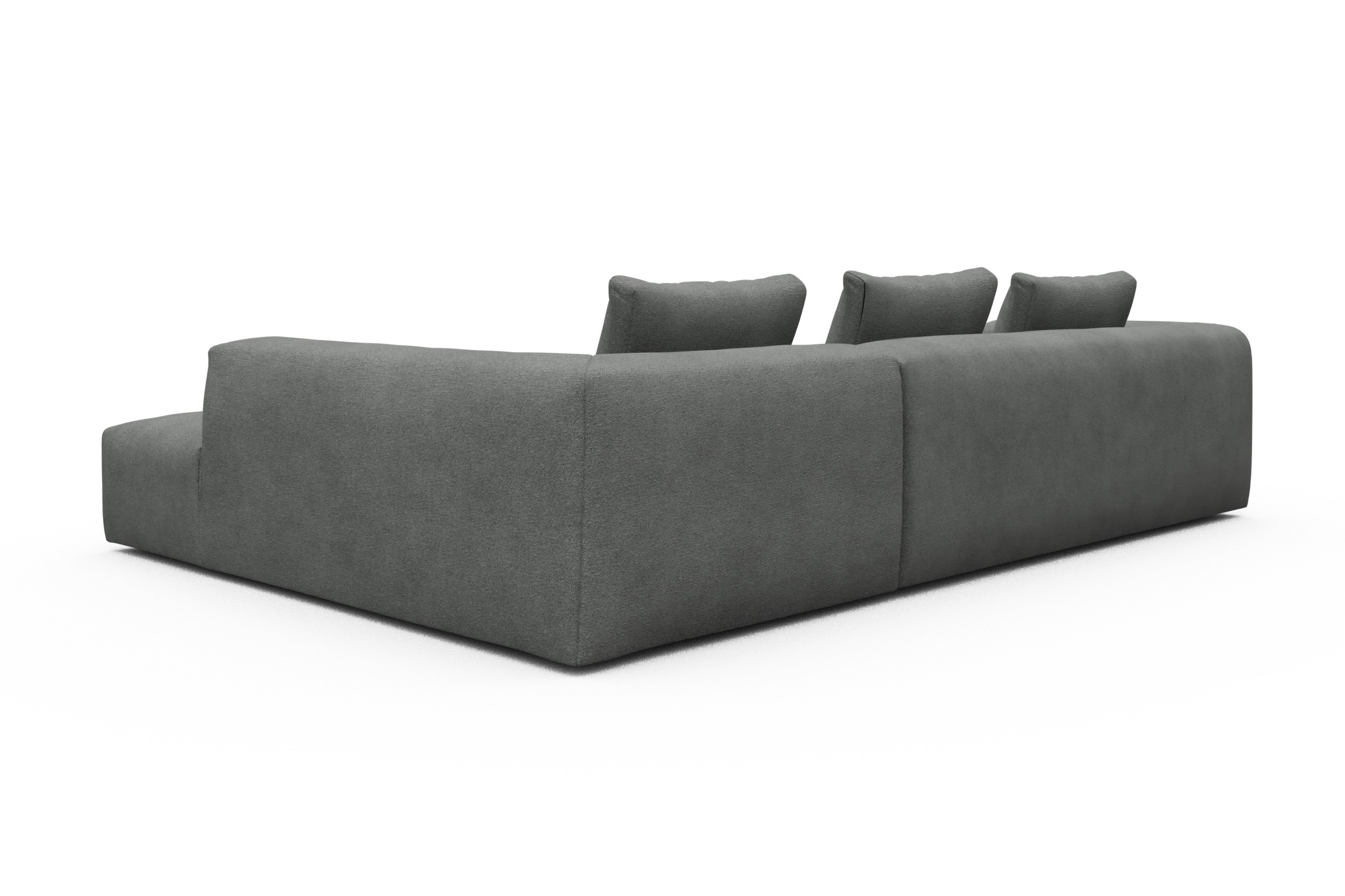 Ecksofa Fred Relax-Ecke rechts mit 2,5-Sitzer Boucle-Ash-Grey