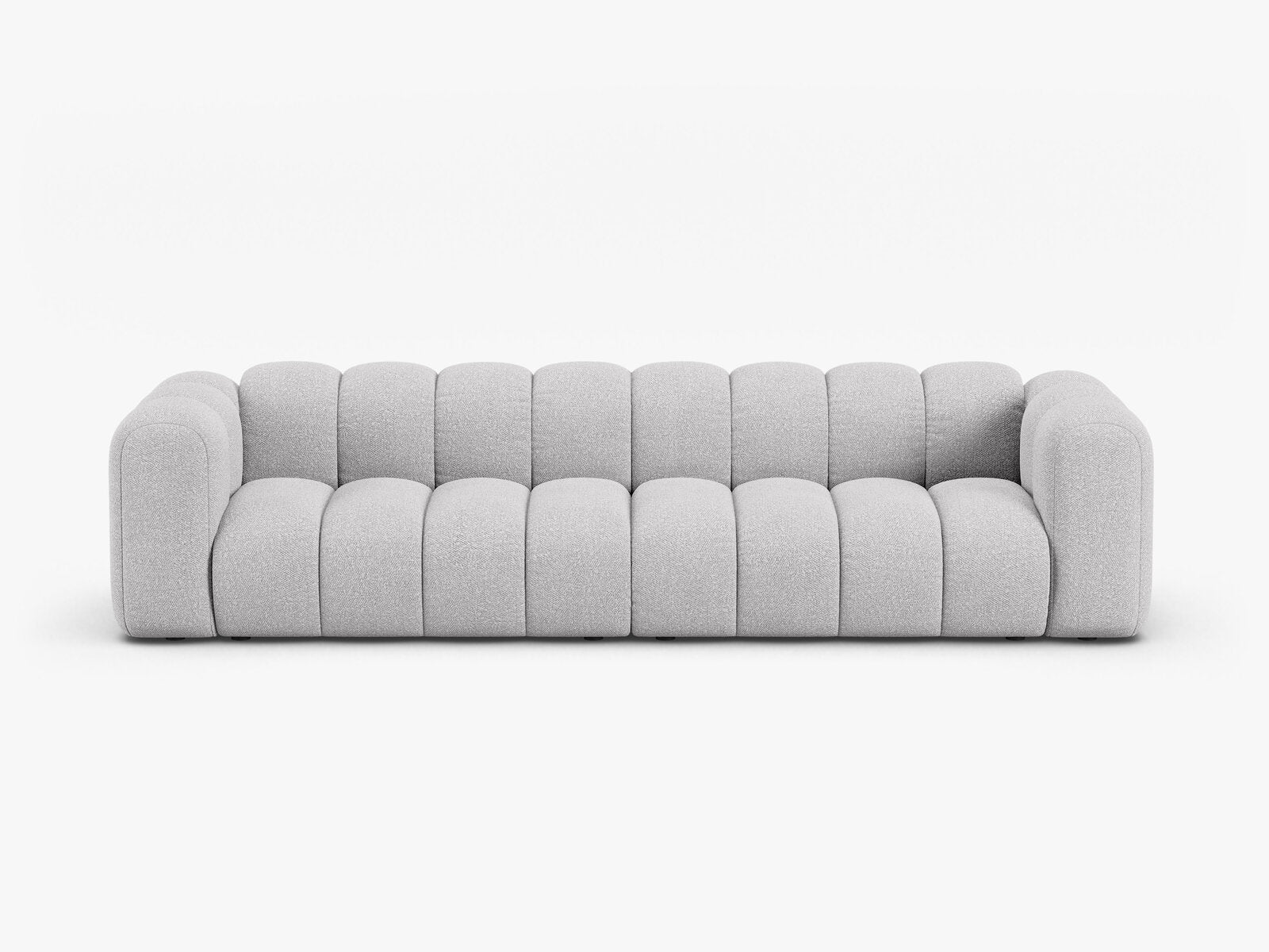 Micadoni Modulares Sofa Lupine 4-Sitzer Boucle Baloo Hellgrau