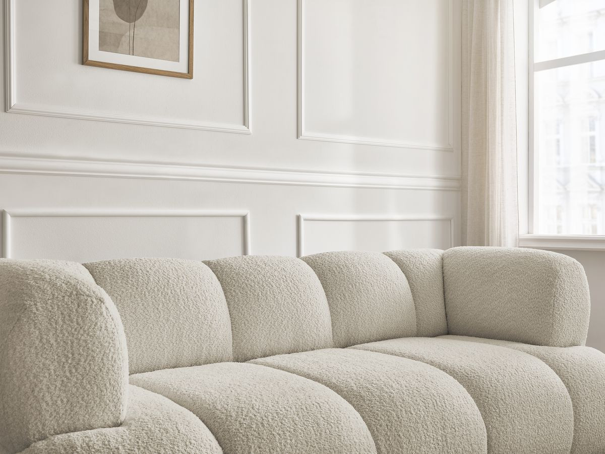 Bobochic Pamira Sofa 2-Sitzer Bouclé-Stoff Beige