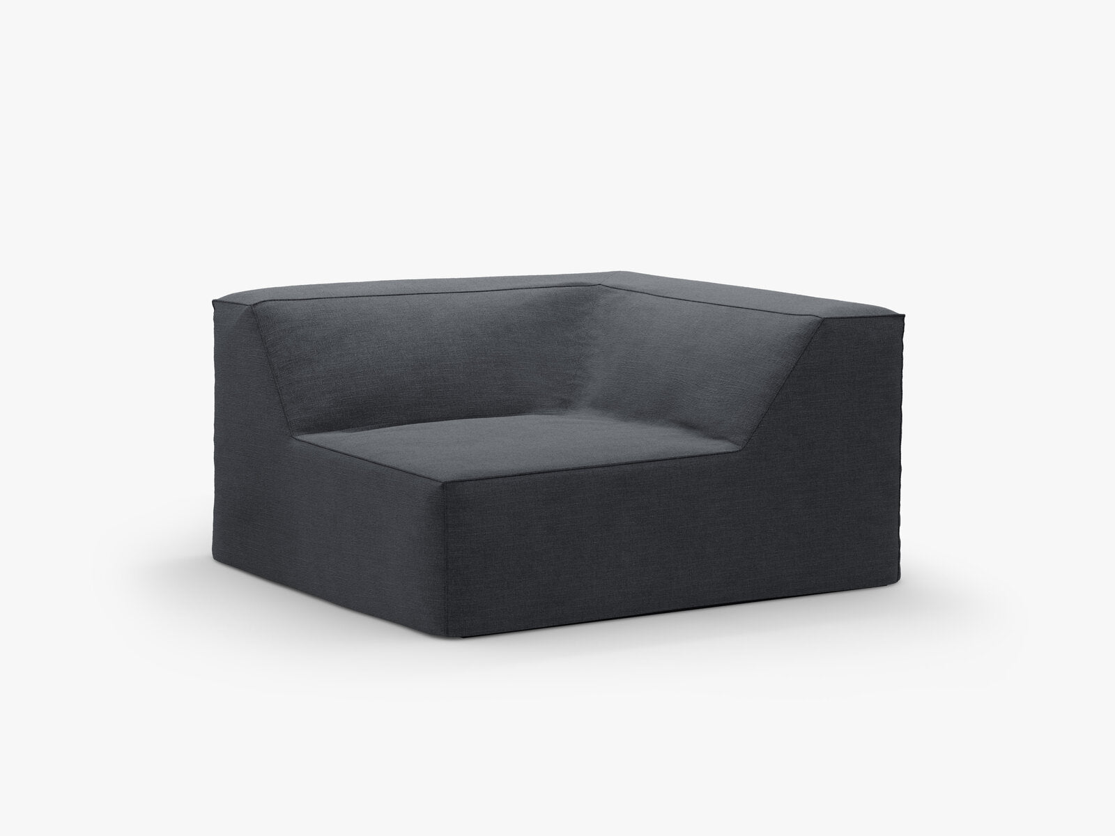 Micadoni Eckmodul Jodie 1-Sitzer Strukturierter Stoff Lins Grau und Blau