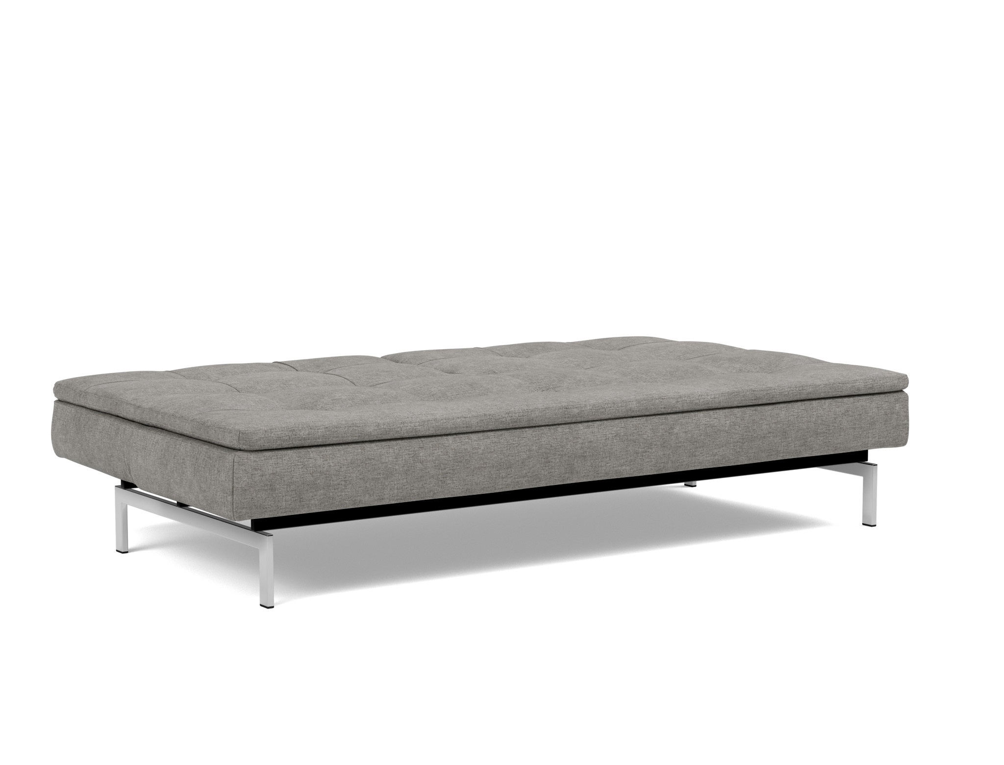 Schlafsofa Dublexo Flachgewebe Avella 282-Warm-Grey Beine Chrom