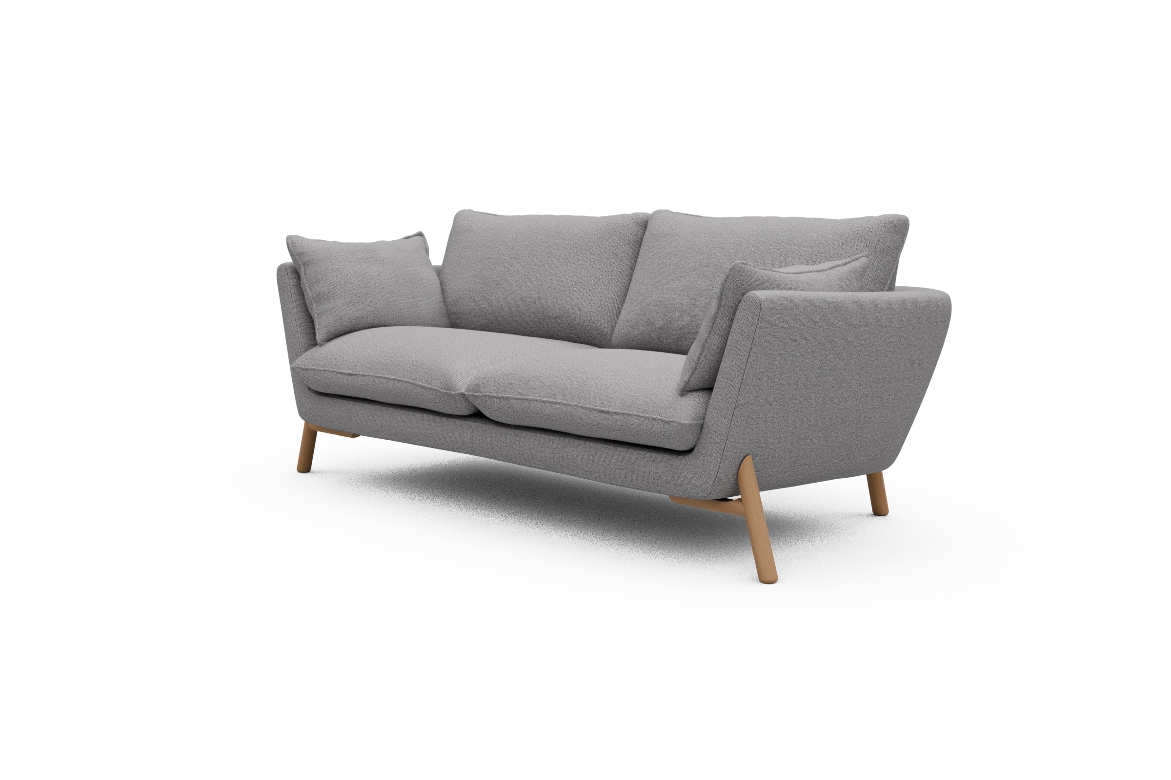 Sofa Emil 2-Sitzer Beinfarbe Eiche Natur Sama-Grey