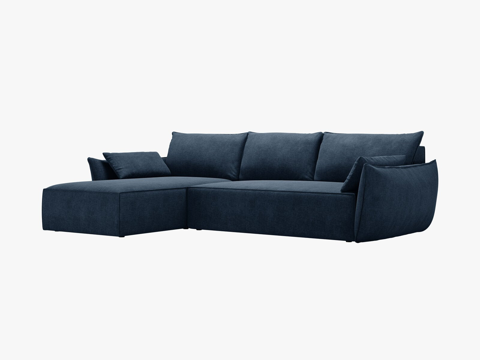 Micadoni Kaelle Ecksofa 4-Sitzer mit Schlaffunktion Rechts Chenille Over The Horizon Königsblau