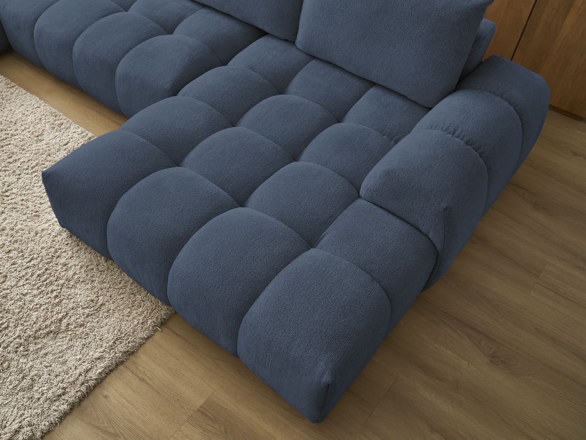 Bobochic Everest Wohnlandschaft, 6 Kissen Melange-Stoff Dunkelblau Ecke rechts