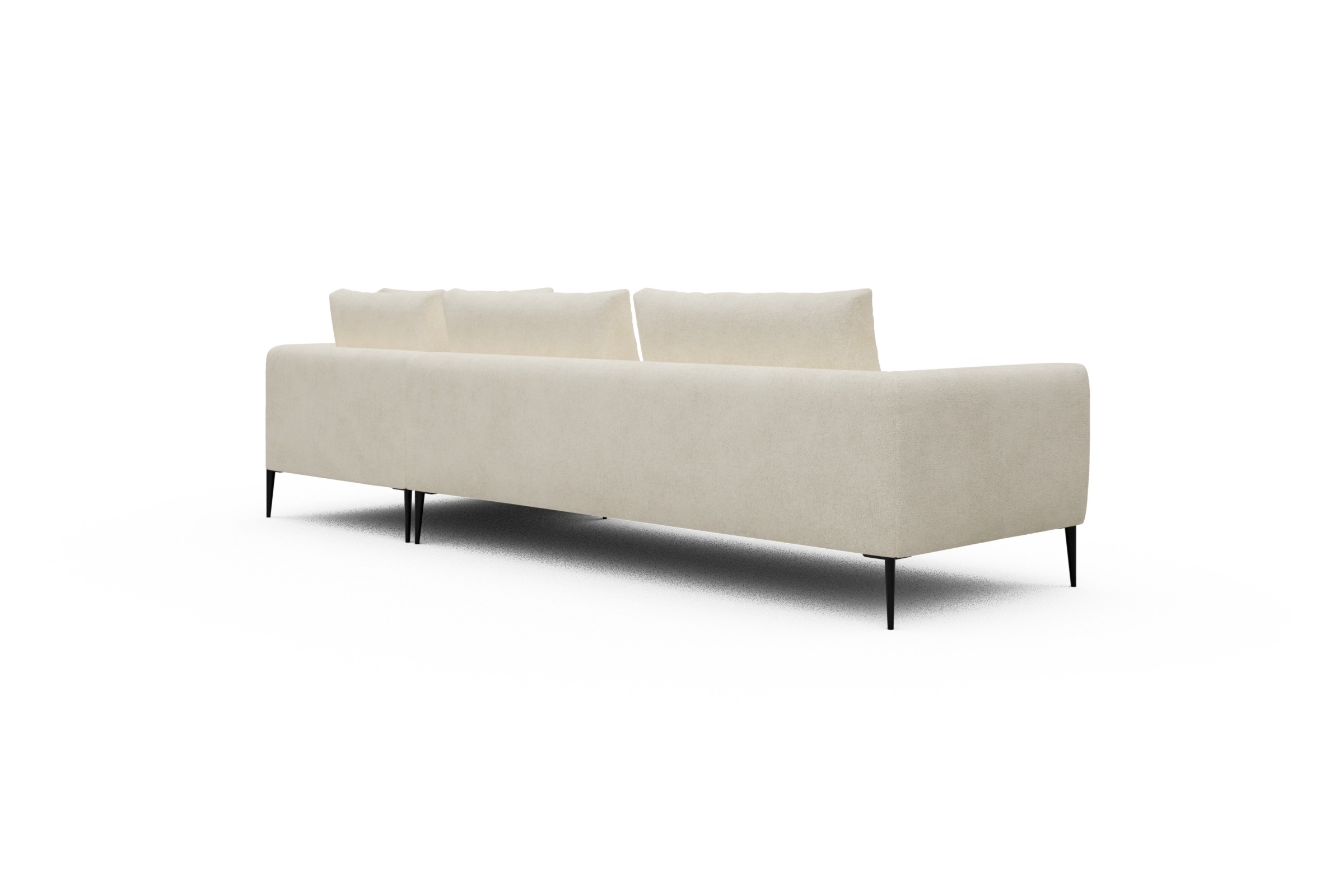 Ecksofa Paul Relax-Ecke links mit 3-Sitzer Boucle-Off-White