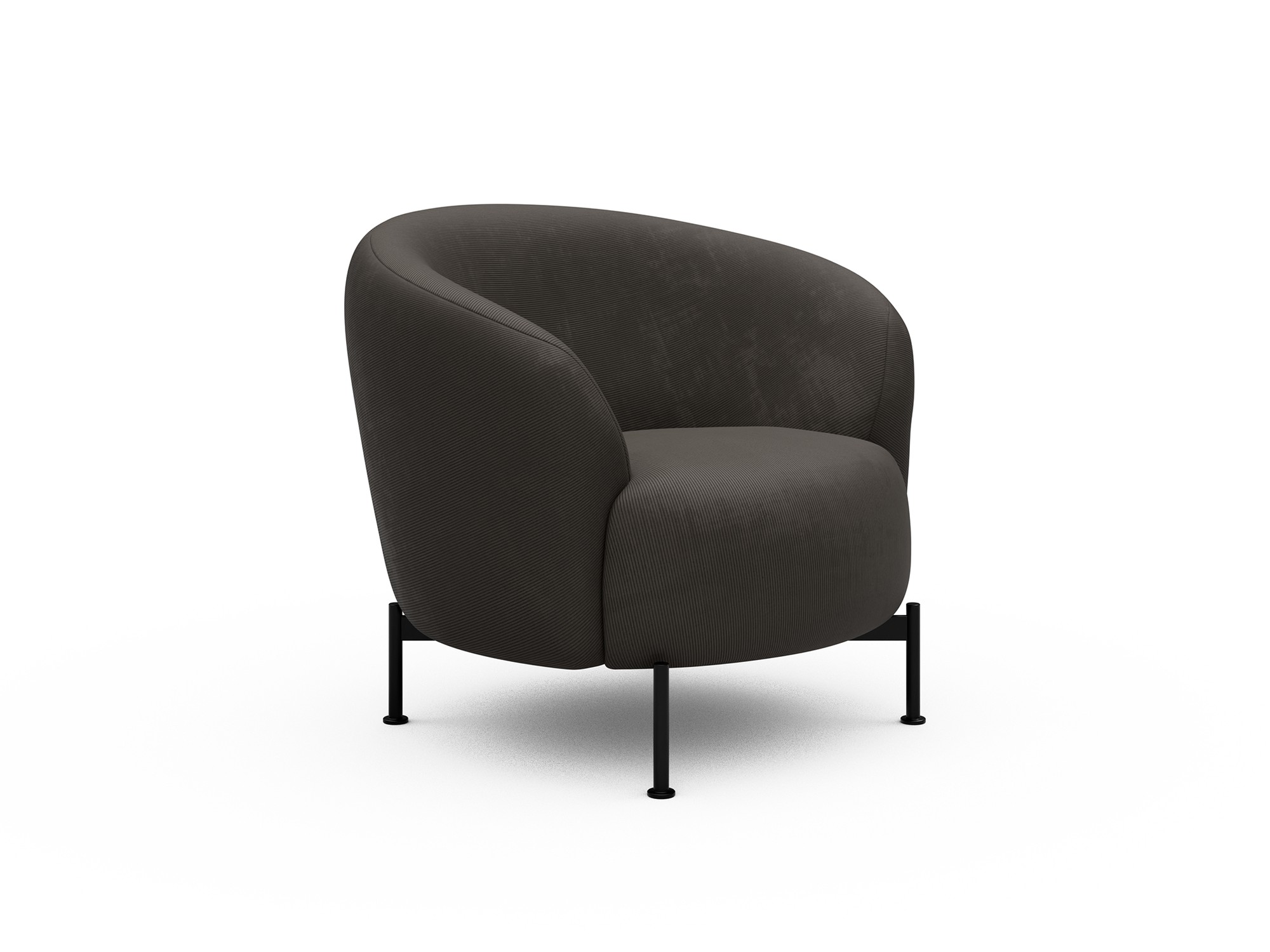 Sessel Ronda X-Metallgestell Schwarz Kord Cordufine 307-Taupe