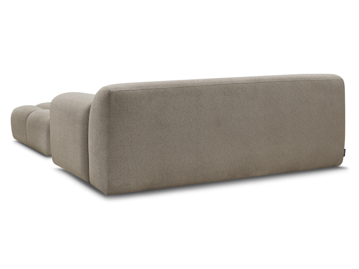 Bobochic Melisse Sofa 2-Sitzer mit Pouf Melange-Stoff Taupe