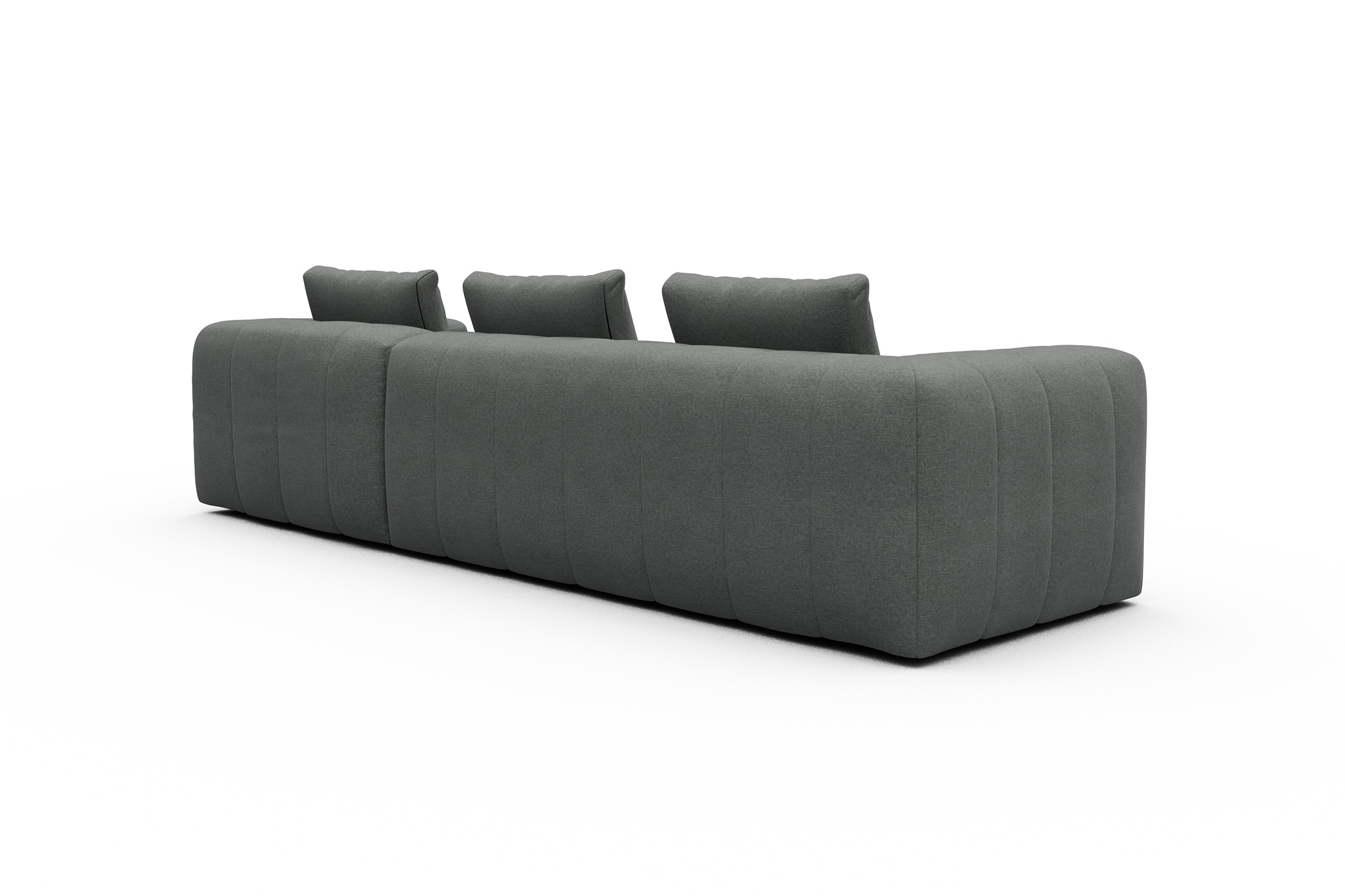 Ecksofa Hugo 2,5-Sitzer Armlehne links mit Chaiselongue Satya-Steel