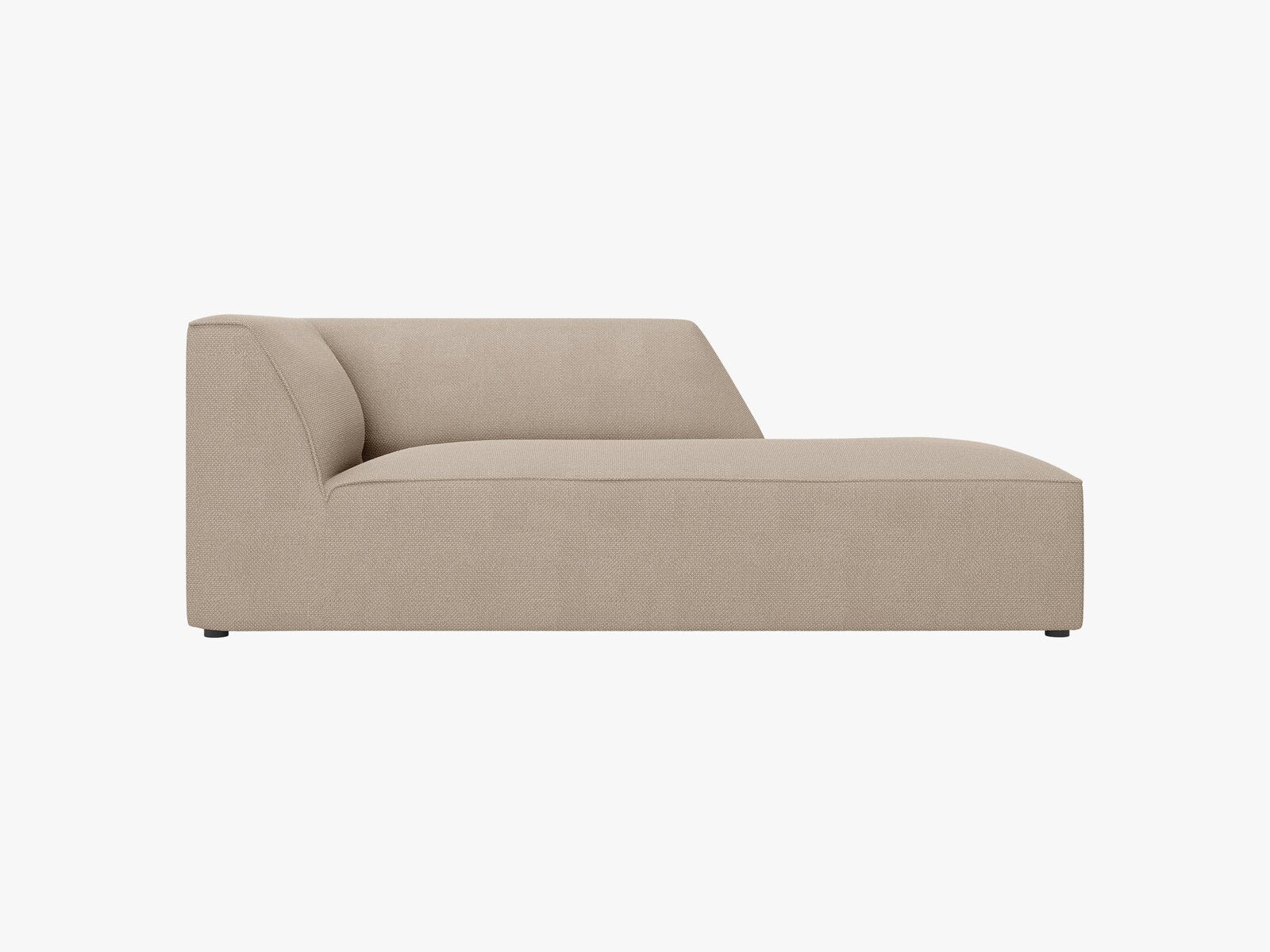 Micadoni Recamiere Ruby 1-Sitzer Rechts Strukturierter Stoff Ottawa Dunkelbeige