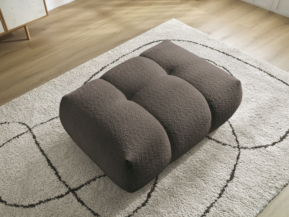 Bobochic Fuji Pouf Bouclé-Stoff Braun