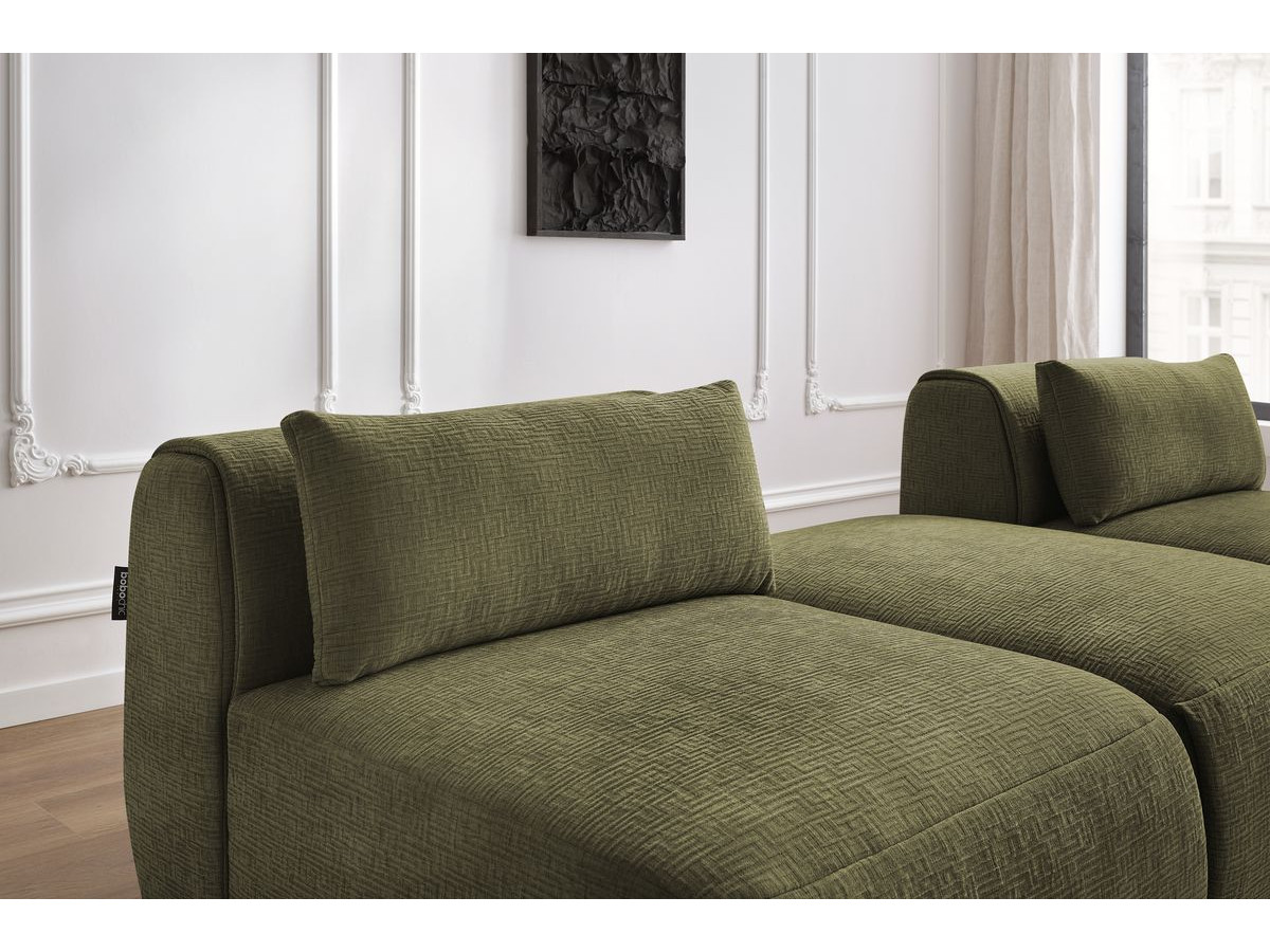 Bobochic Jeanne Sofa 3-Sitzer Strukturstoff Grün