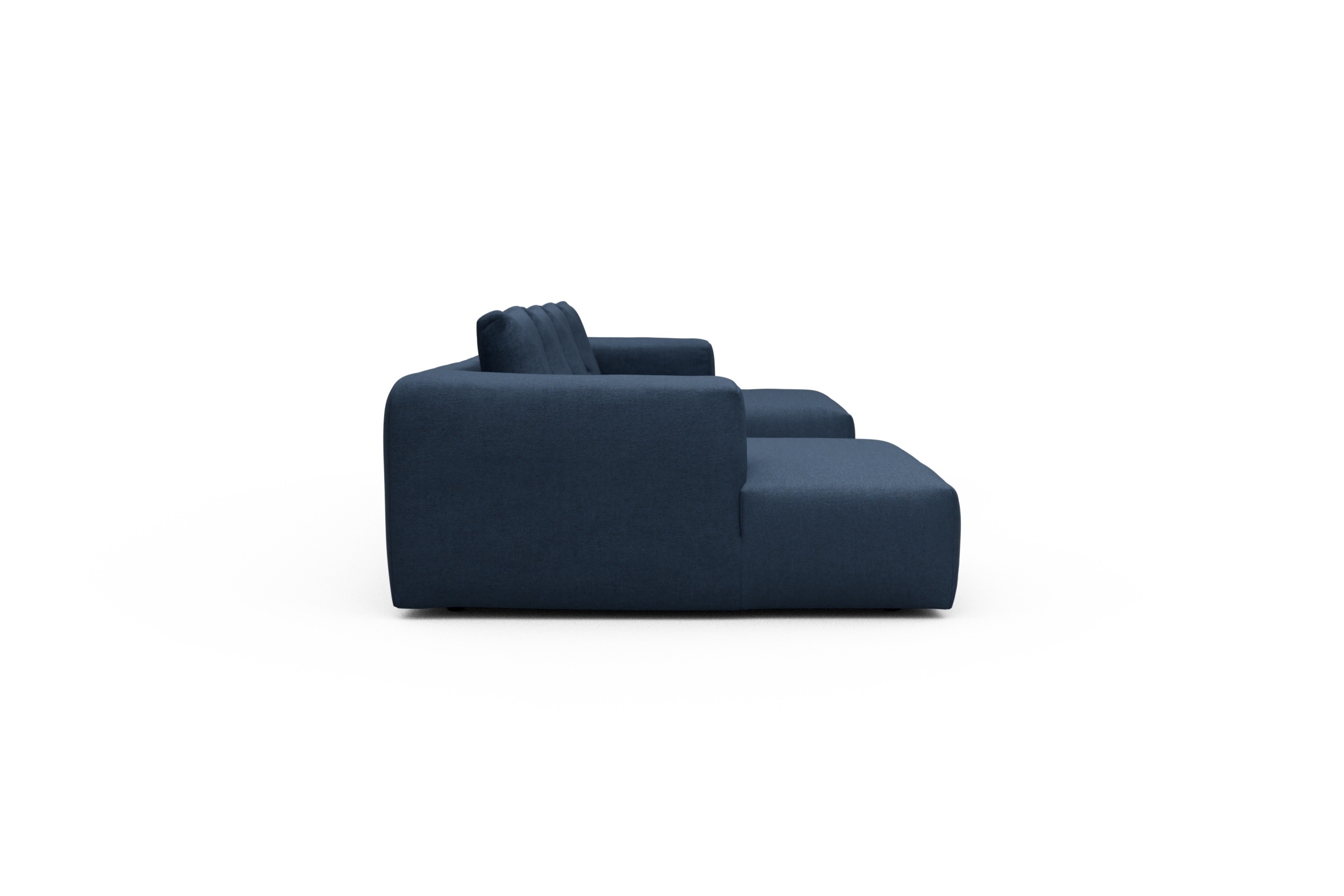 Wohnlandschaft Fred mit 2-Sitzer und Chaiselongue beidseitig Weda-Blue