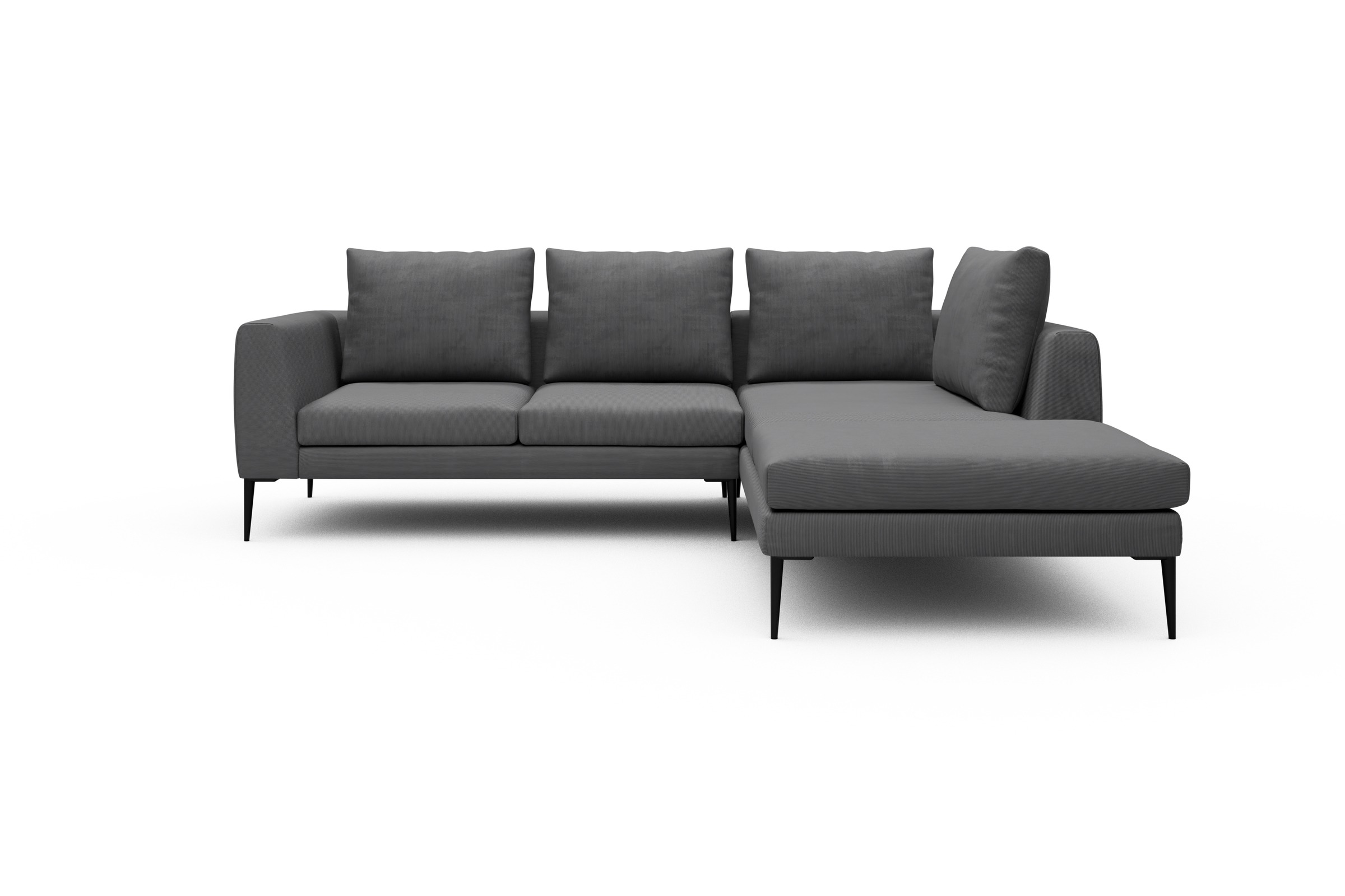 Skandi Home Ecksofa Paul Relax-Ecke rechts mit 2-Sitzer Cordufine-Grey moebelfaktor