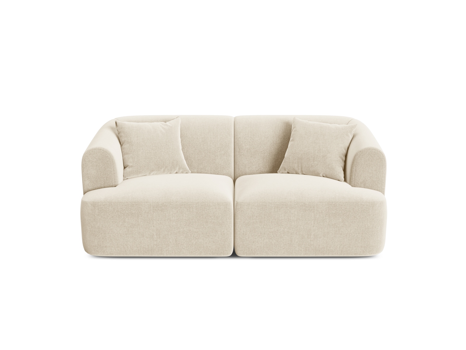 Cosmopolitan Design Sofa Campi 2-Sitzer Samt Vogue Helles Beige