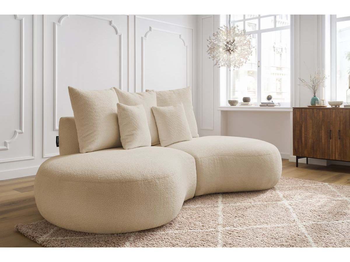 Bobochic Saint-germain Sofa 3-Sitzer Bouclé-Stoff Beige